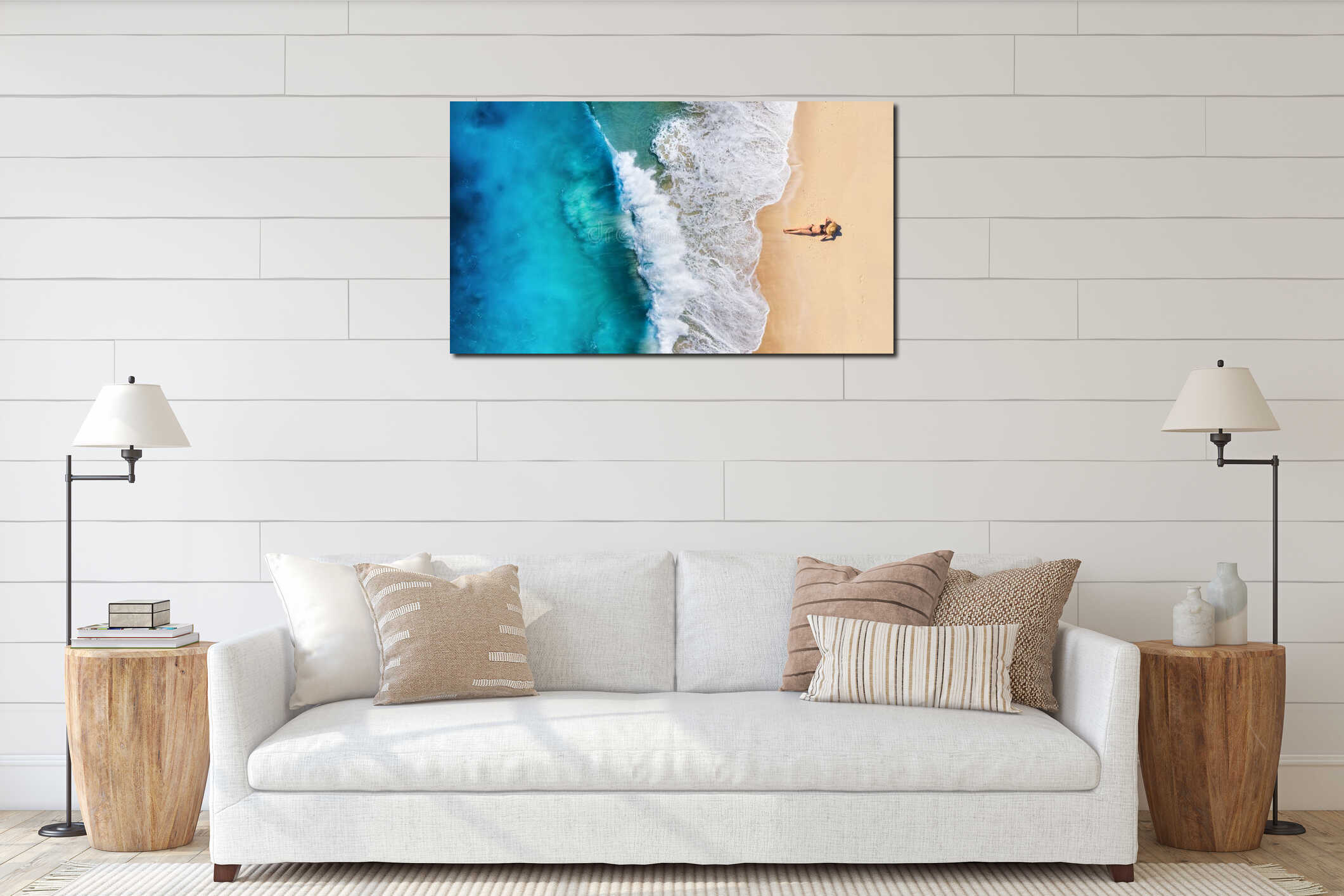 Canvas hanging interior mockup
