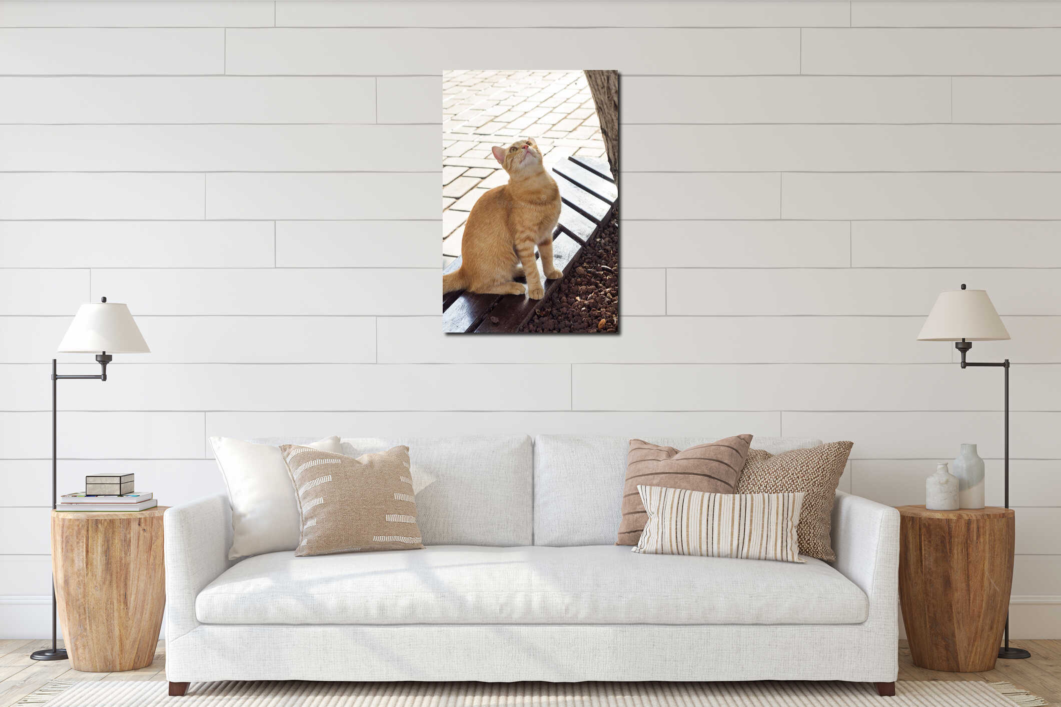 Canvas hanging interior mockup