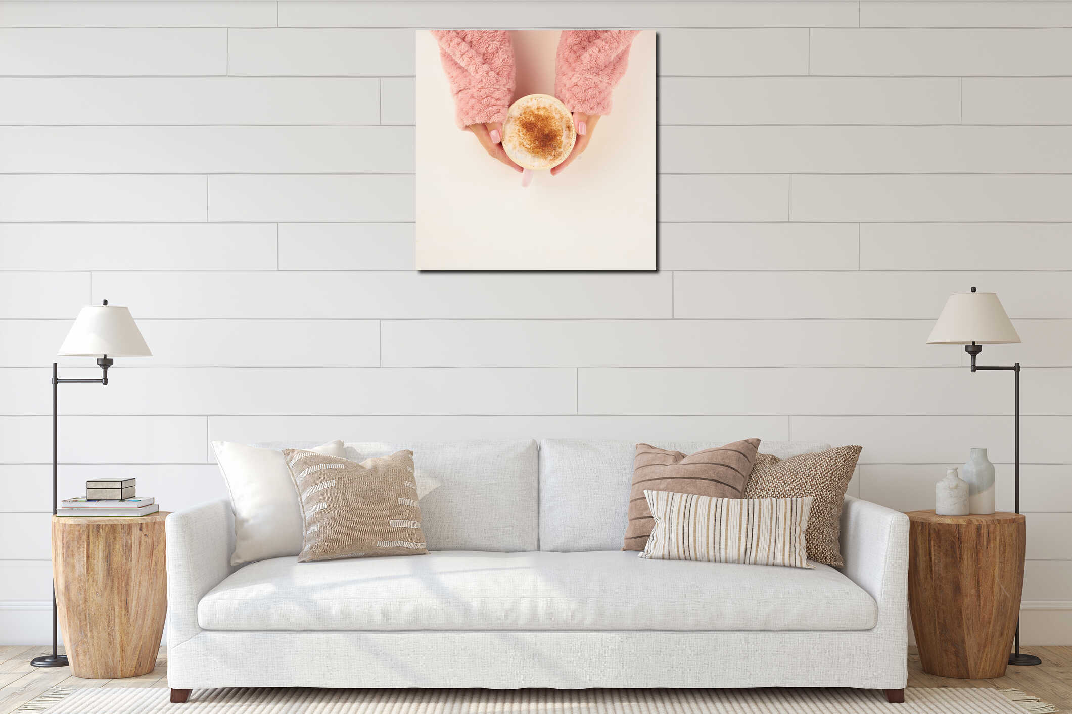 Canvas hanging interior mockup