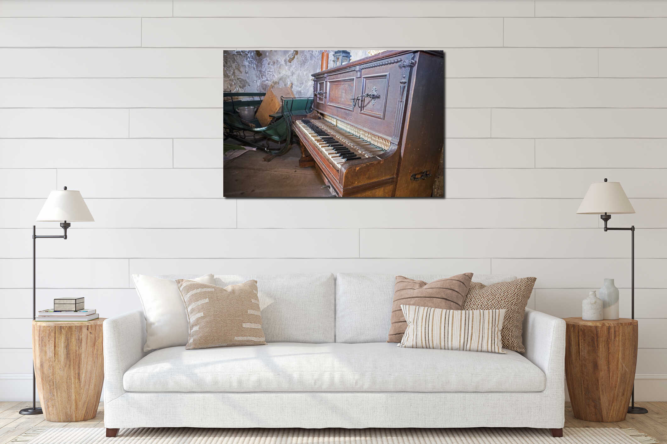 Canvas hanging interior mockup
