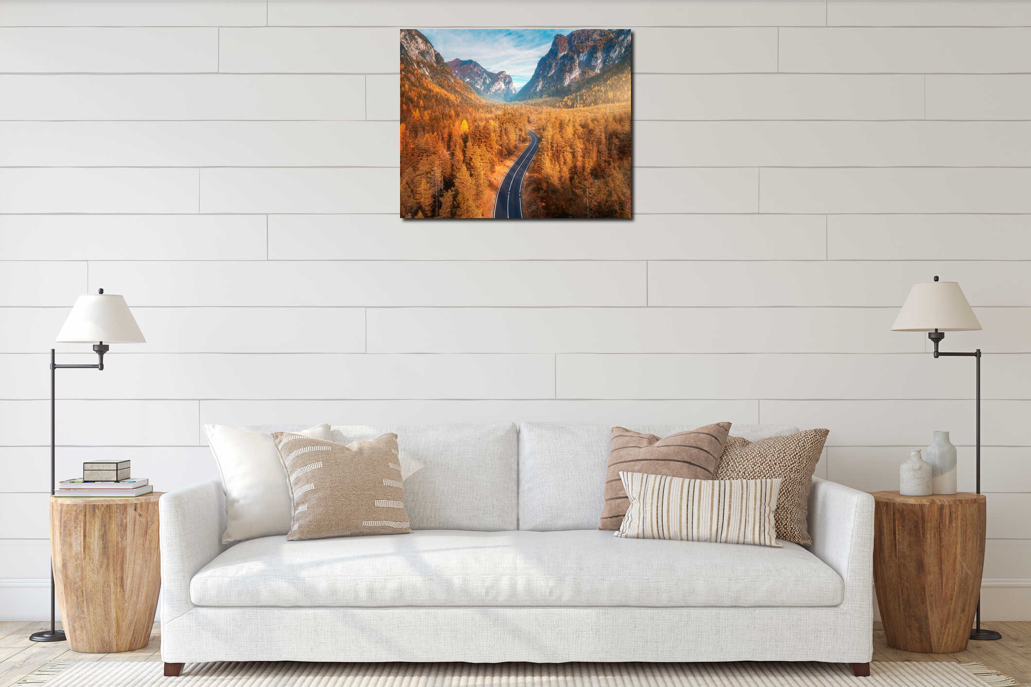 Canvas hanging interior mockup