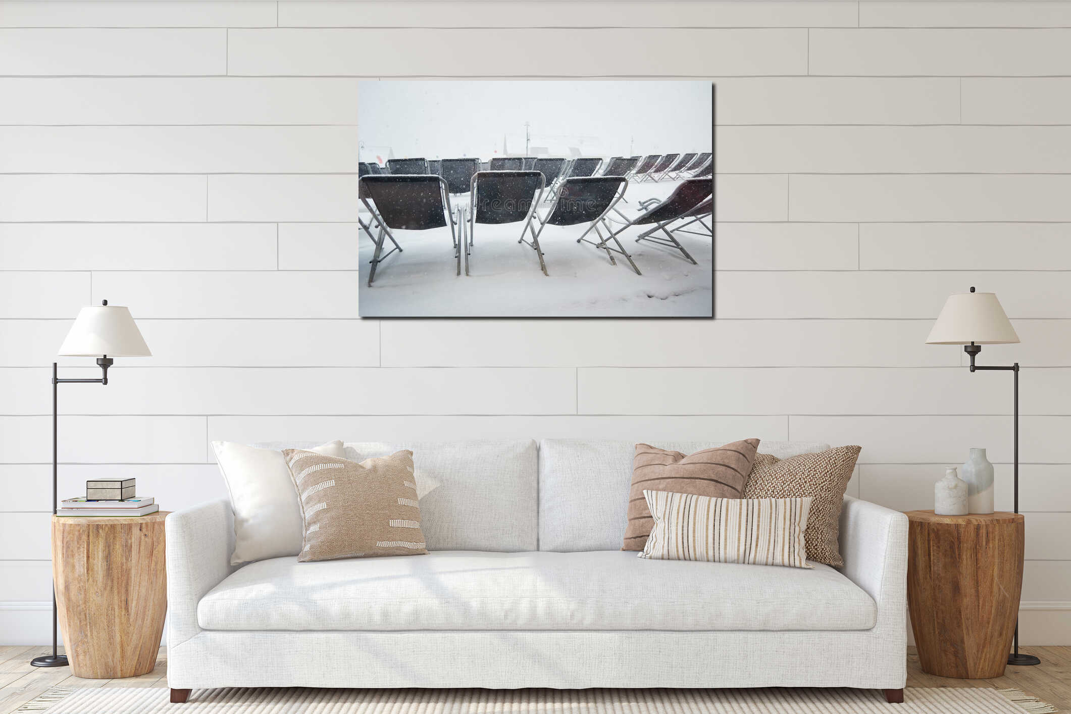 Canvas hanging interior mockup