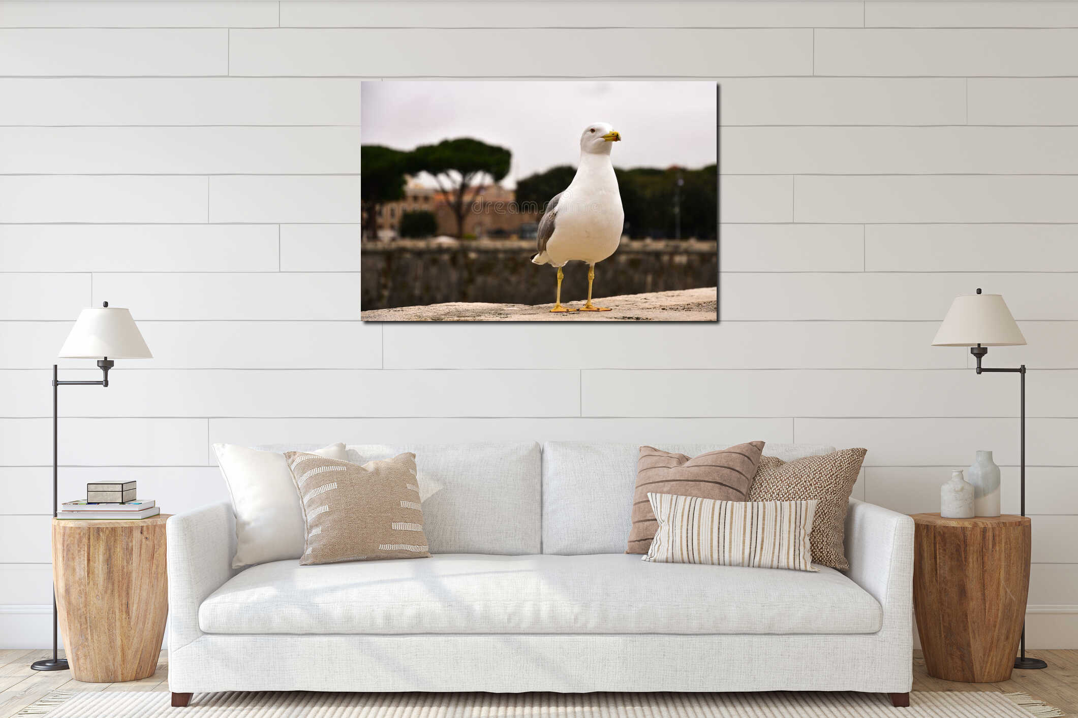 Canvas hanging interior mockup