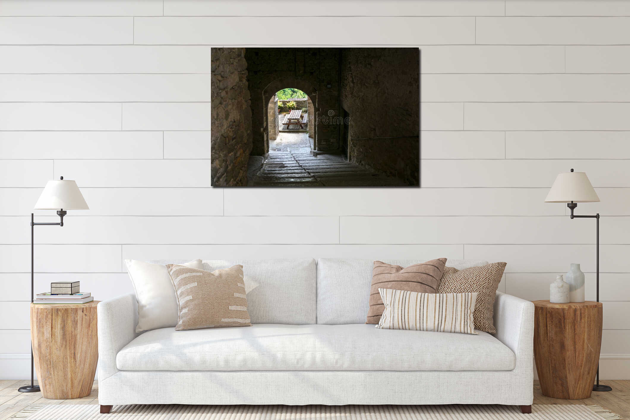 Canvas hanging interior mockup