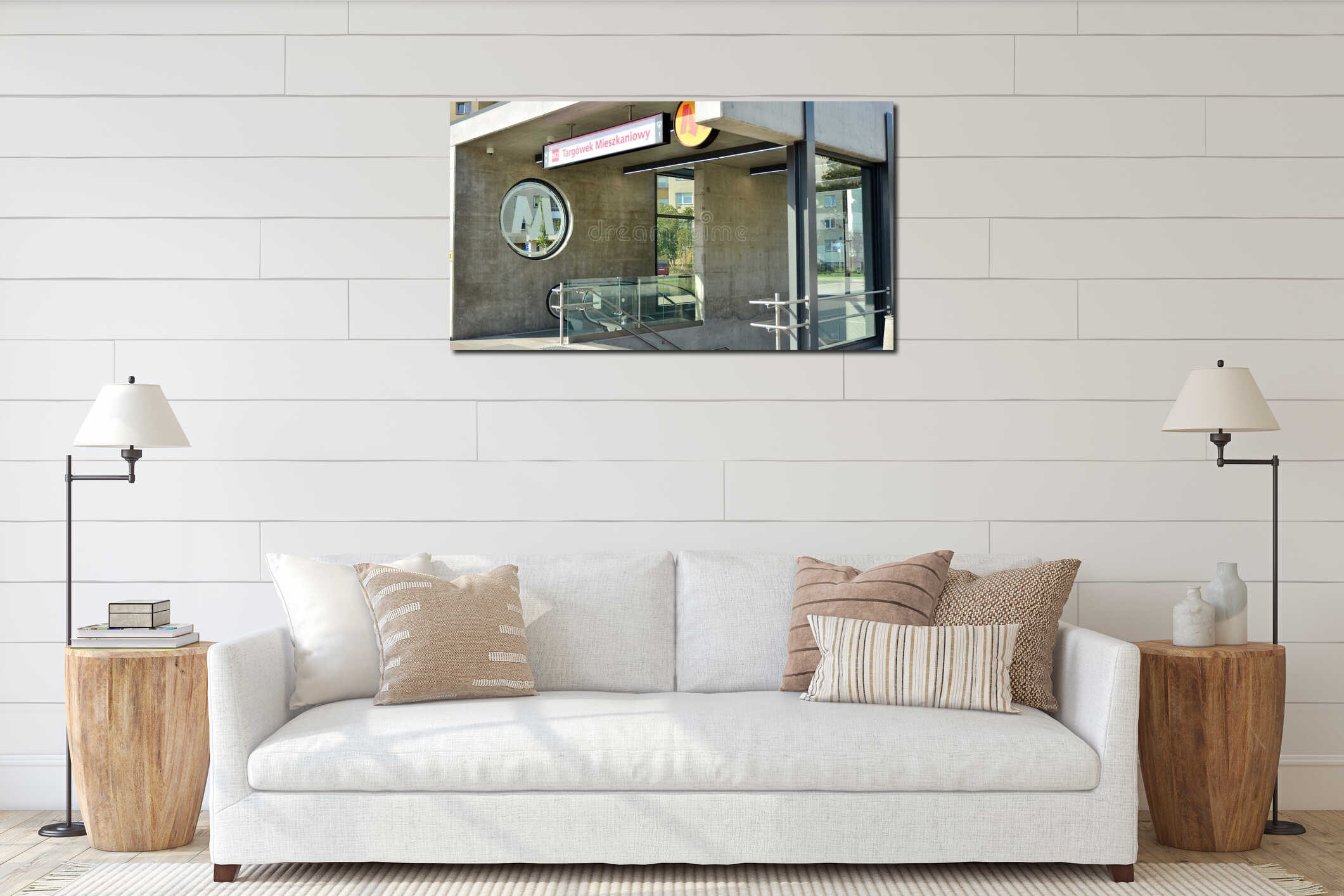 Canvas hanging interior mockup