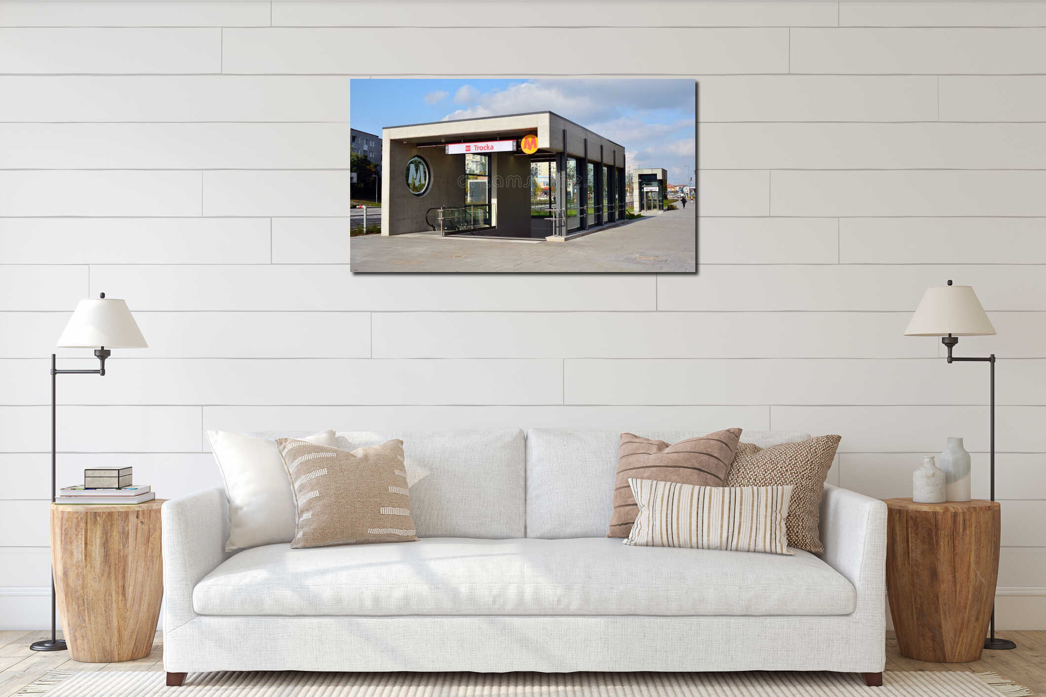 Canvas hanging interior mockup