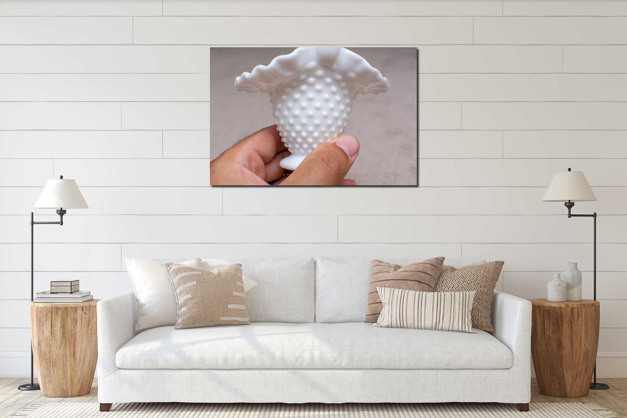 Canvas hanging interior mockup
