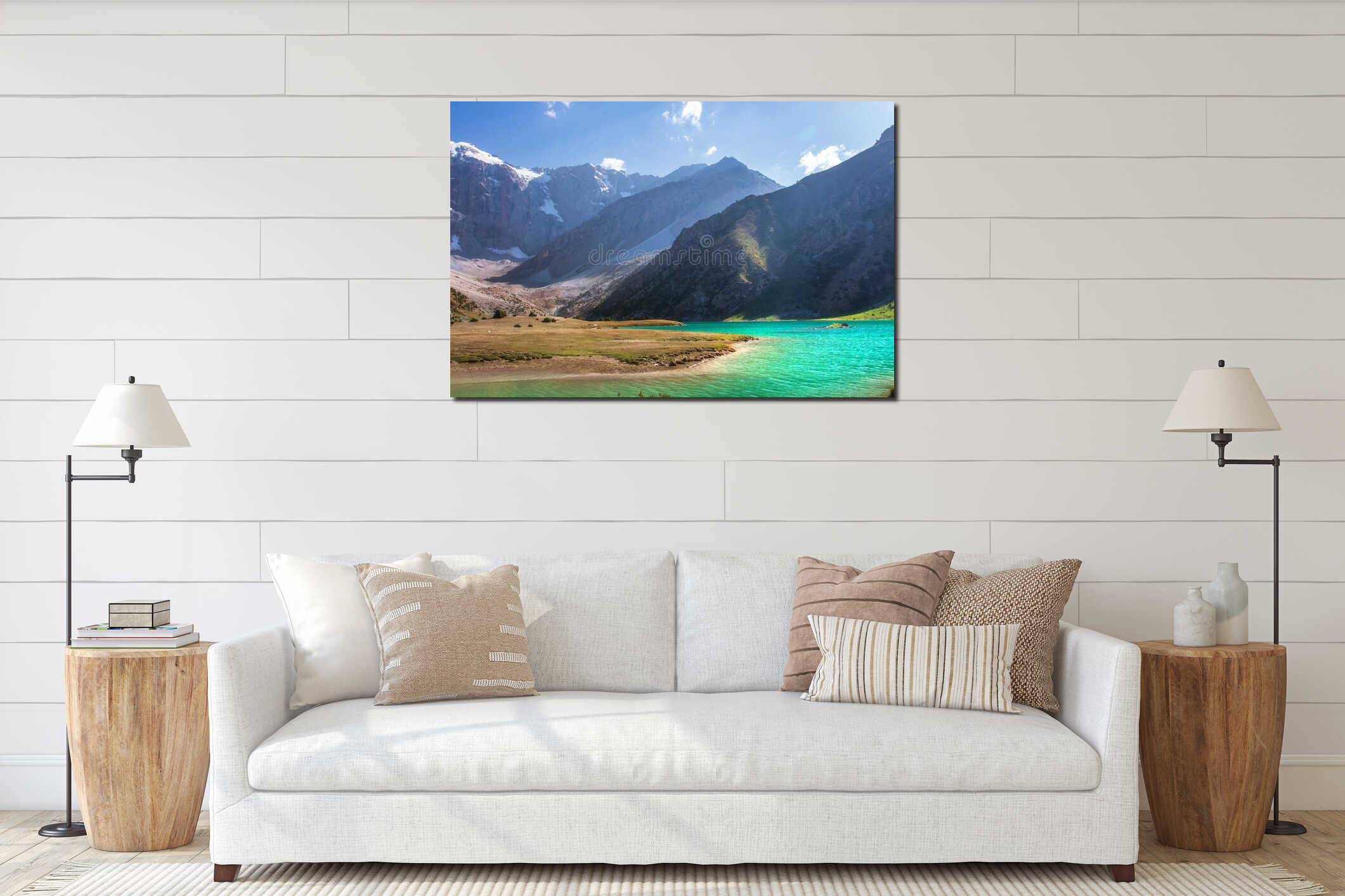 Canvas hanging interior mockup