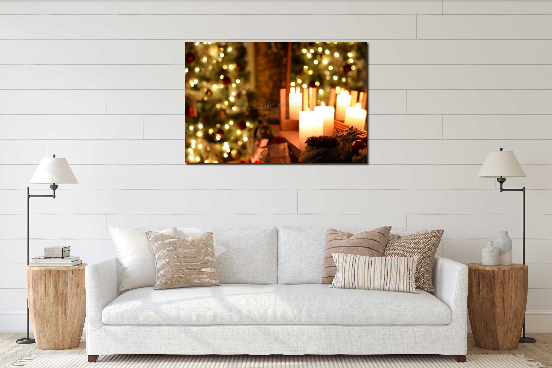 Canvas hanging interior mockup