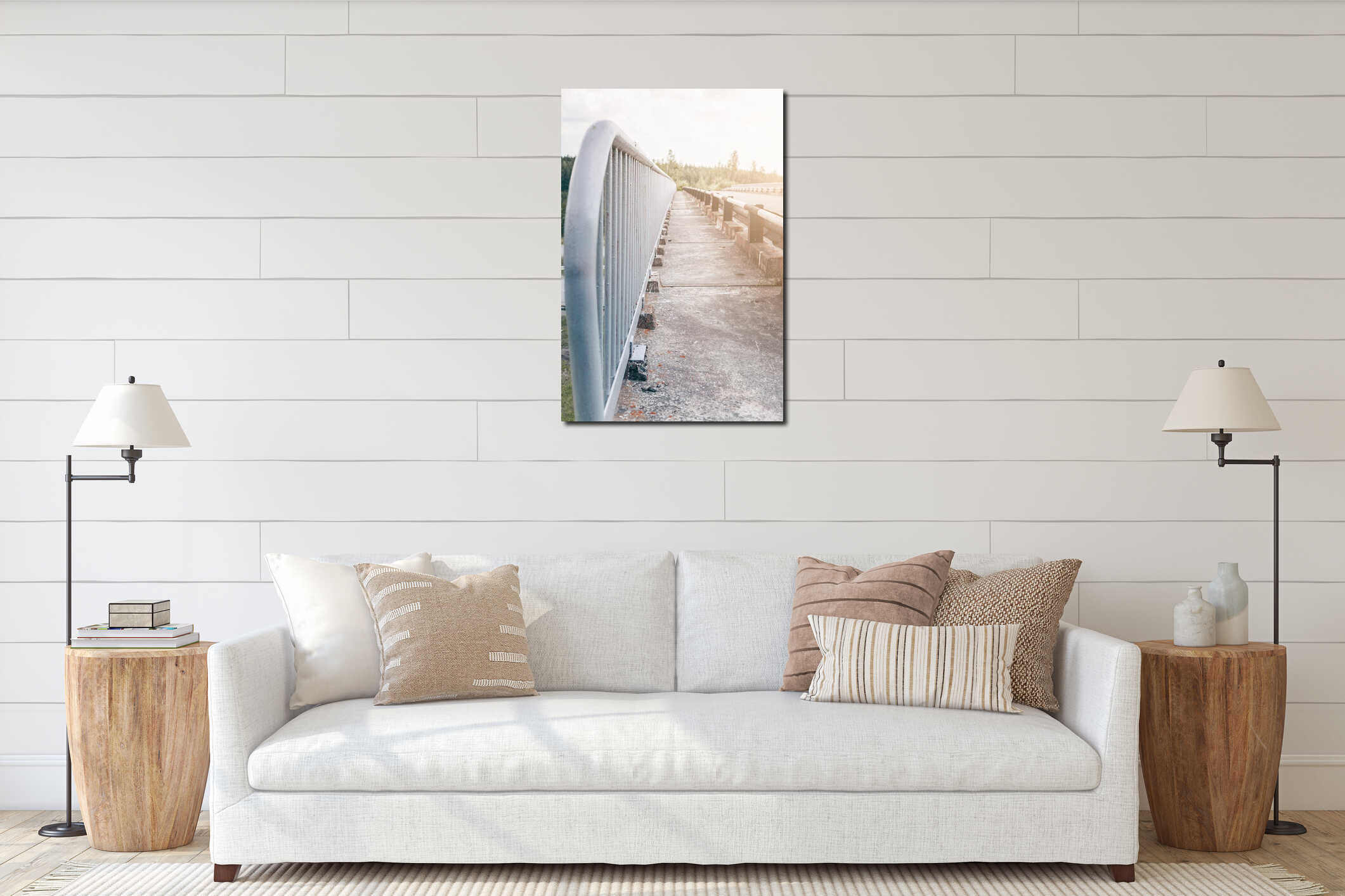 Canvas hanging interior mockup