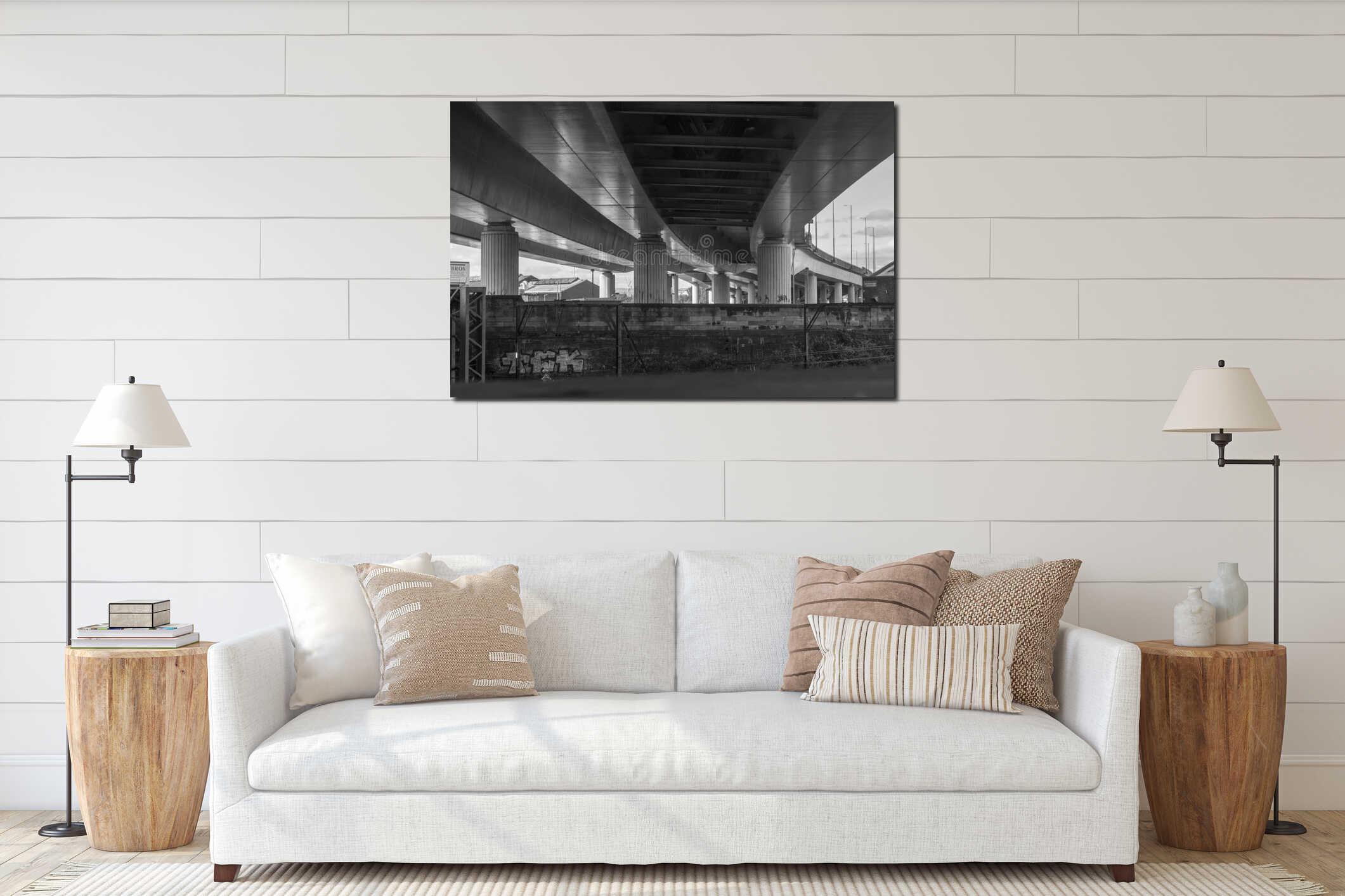 Canvas hanging interior mockup