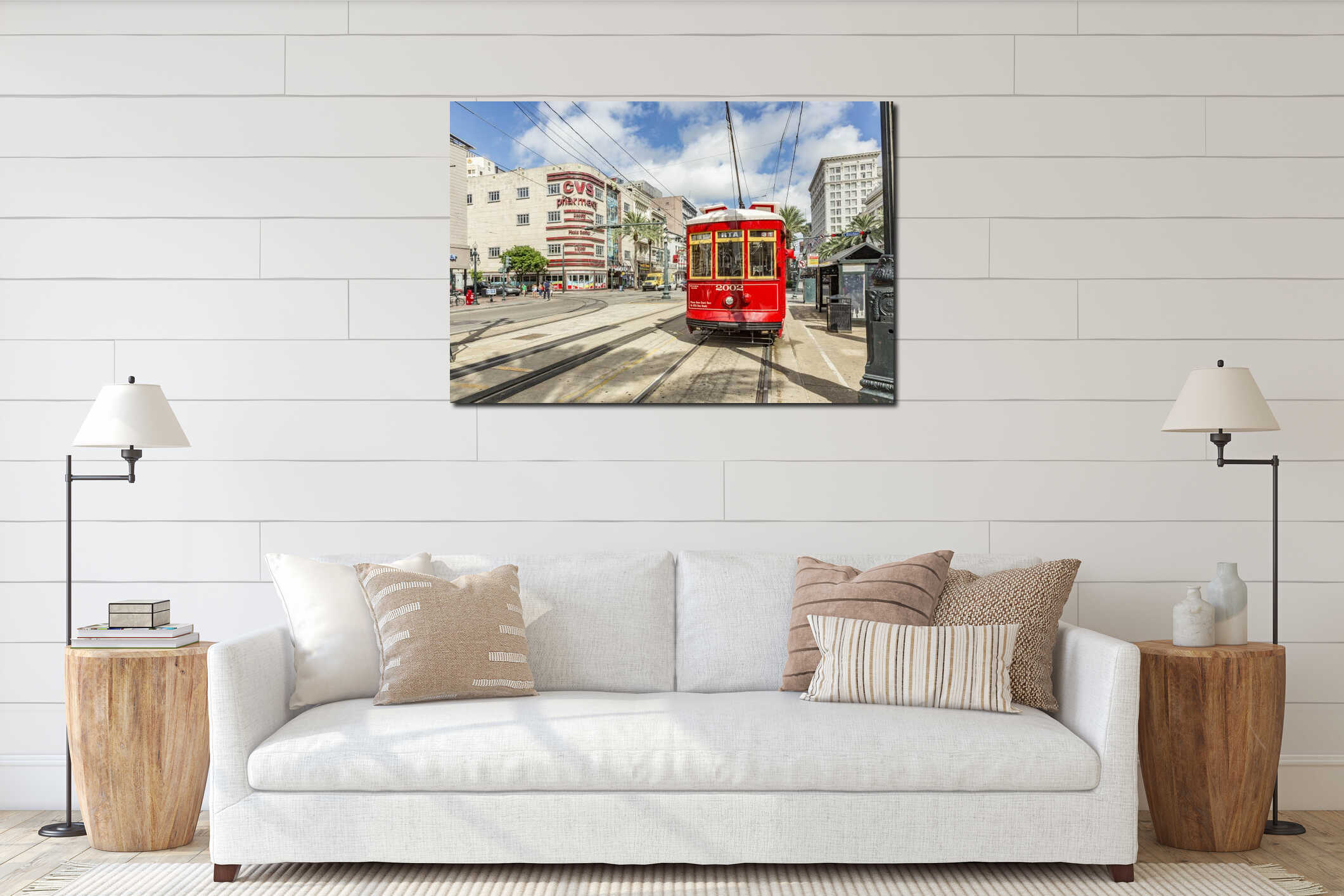 Canvas hanging interior mockup