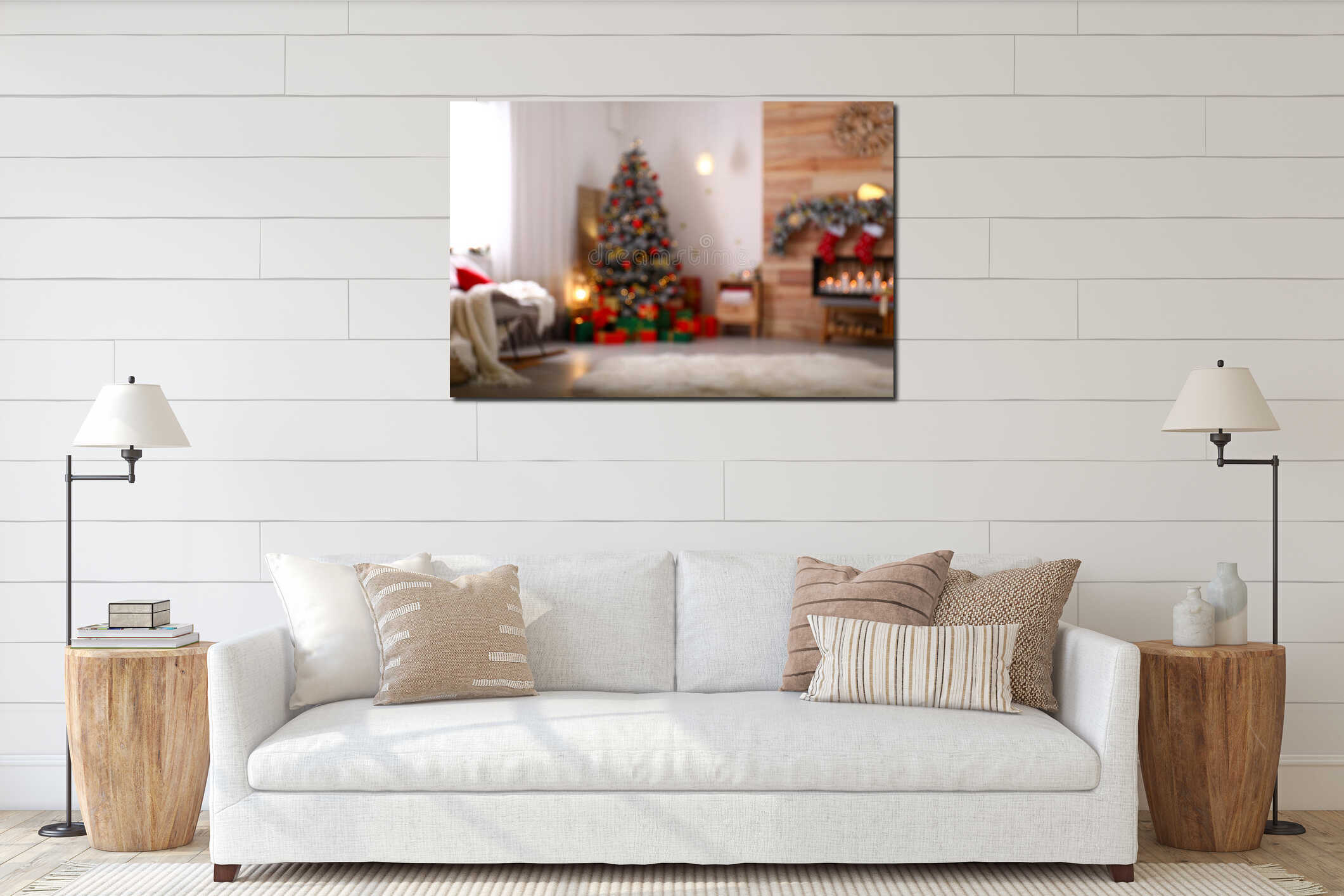 Canvas hanging interior mockup