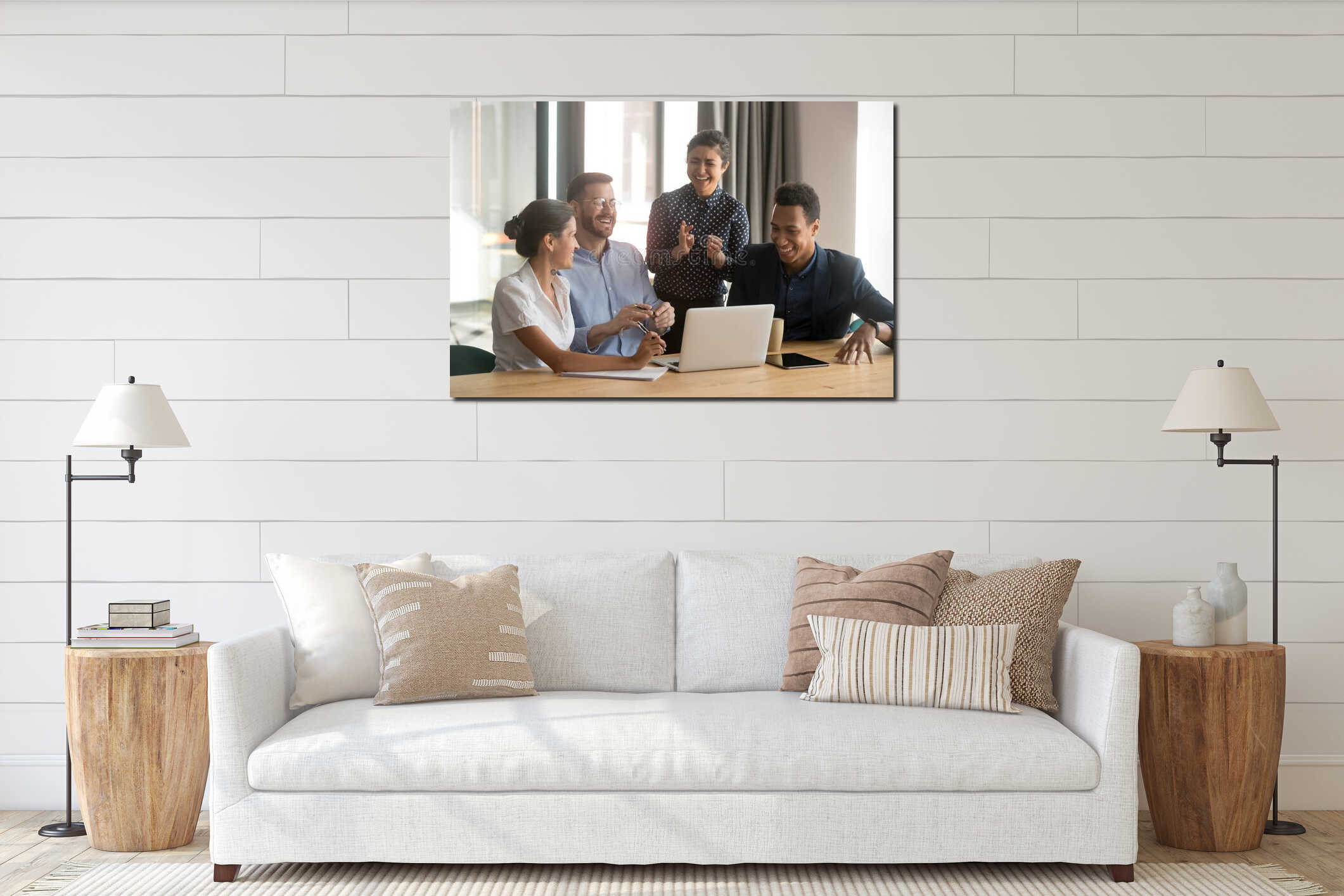 Canvas hanging interior mockup