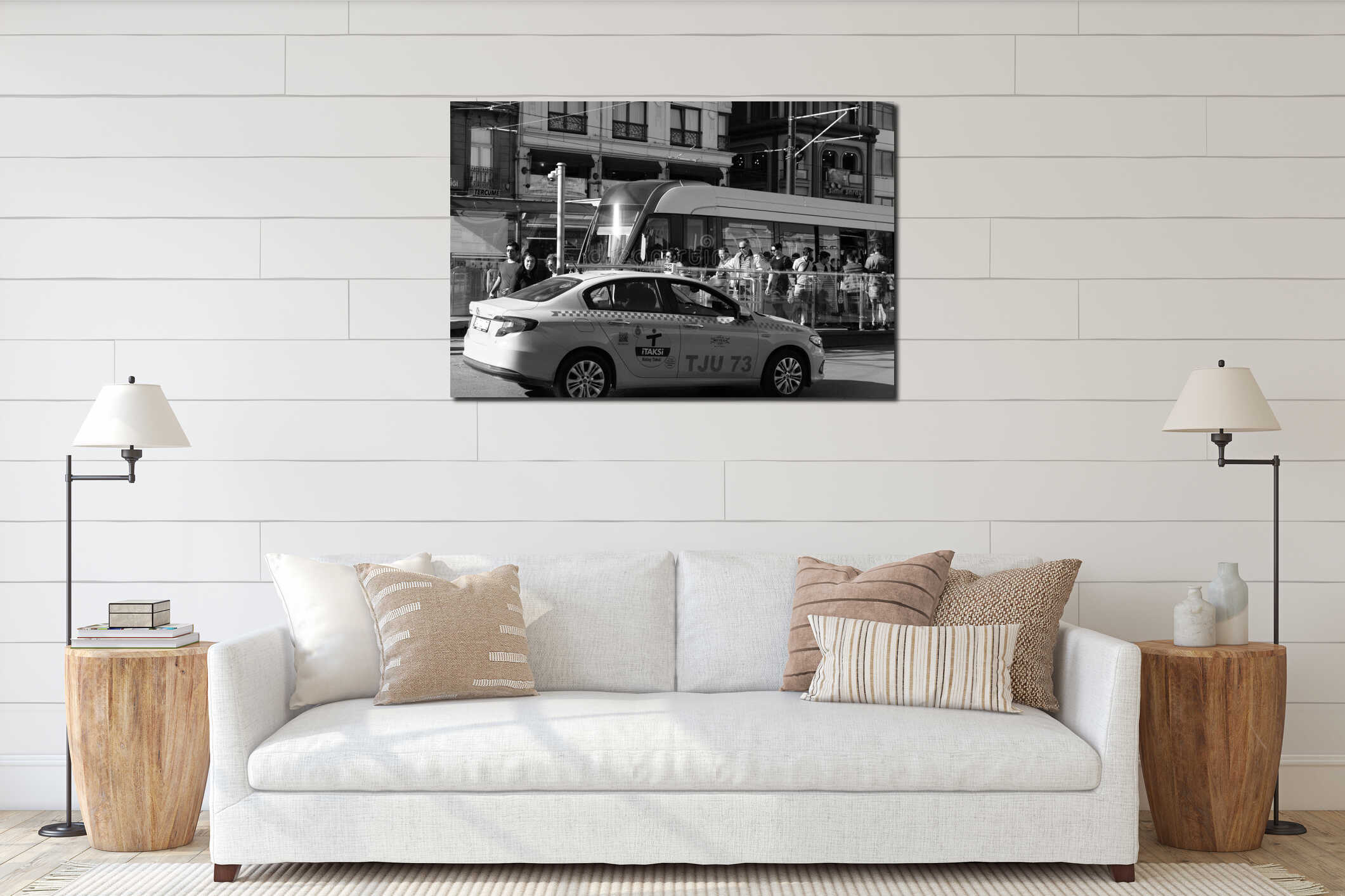 Canvas hanging interior mockup