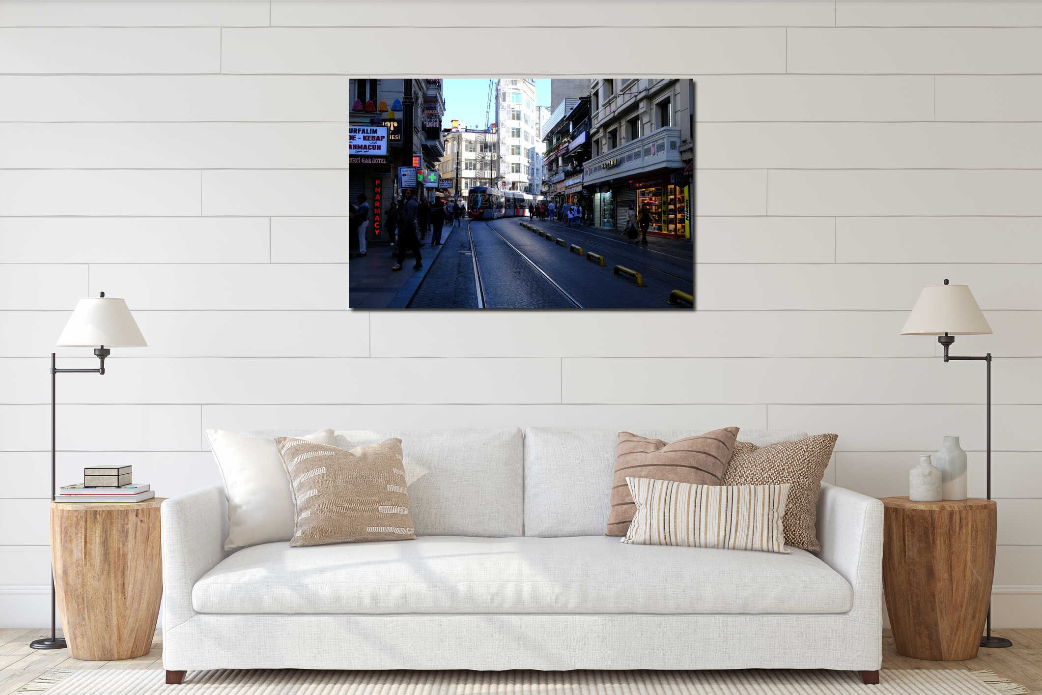 Canvas hanging interior mockup