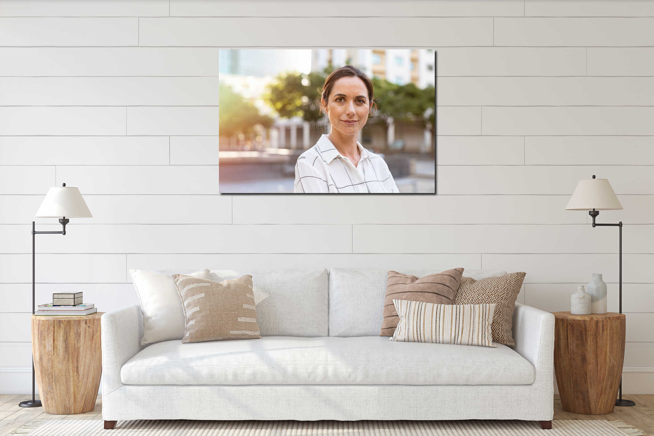 Canvas hanging interior mockup