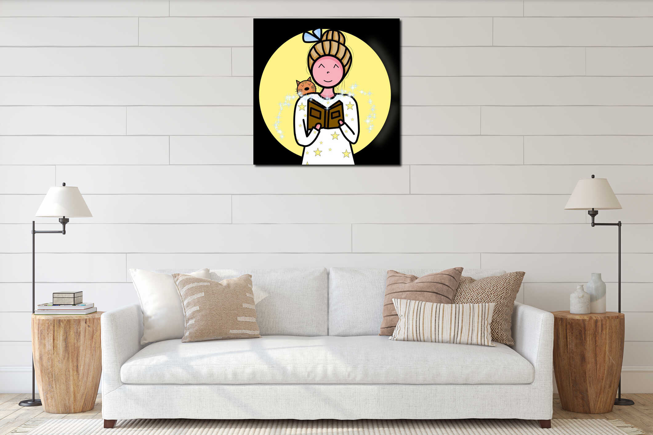 Canvas hanging interior mockup