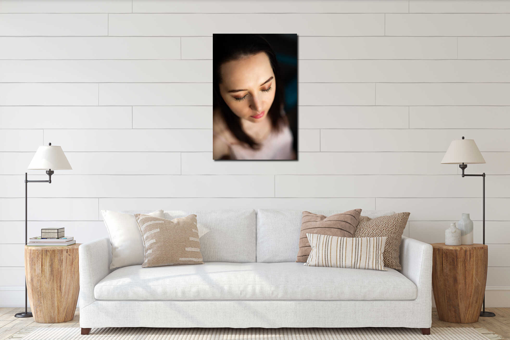 Canvas hanging interior mockup