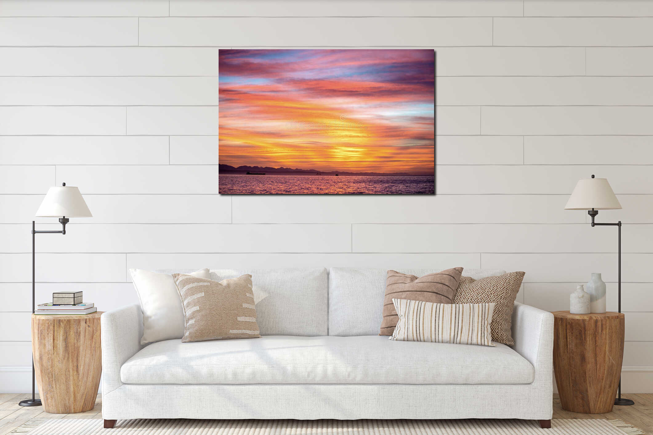 Canvas hanging interior mockup