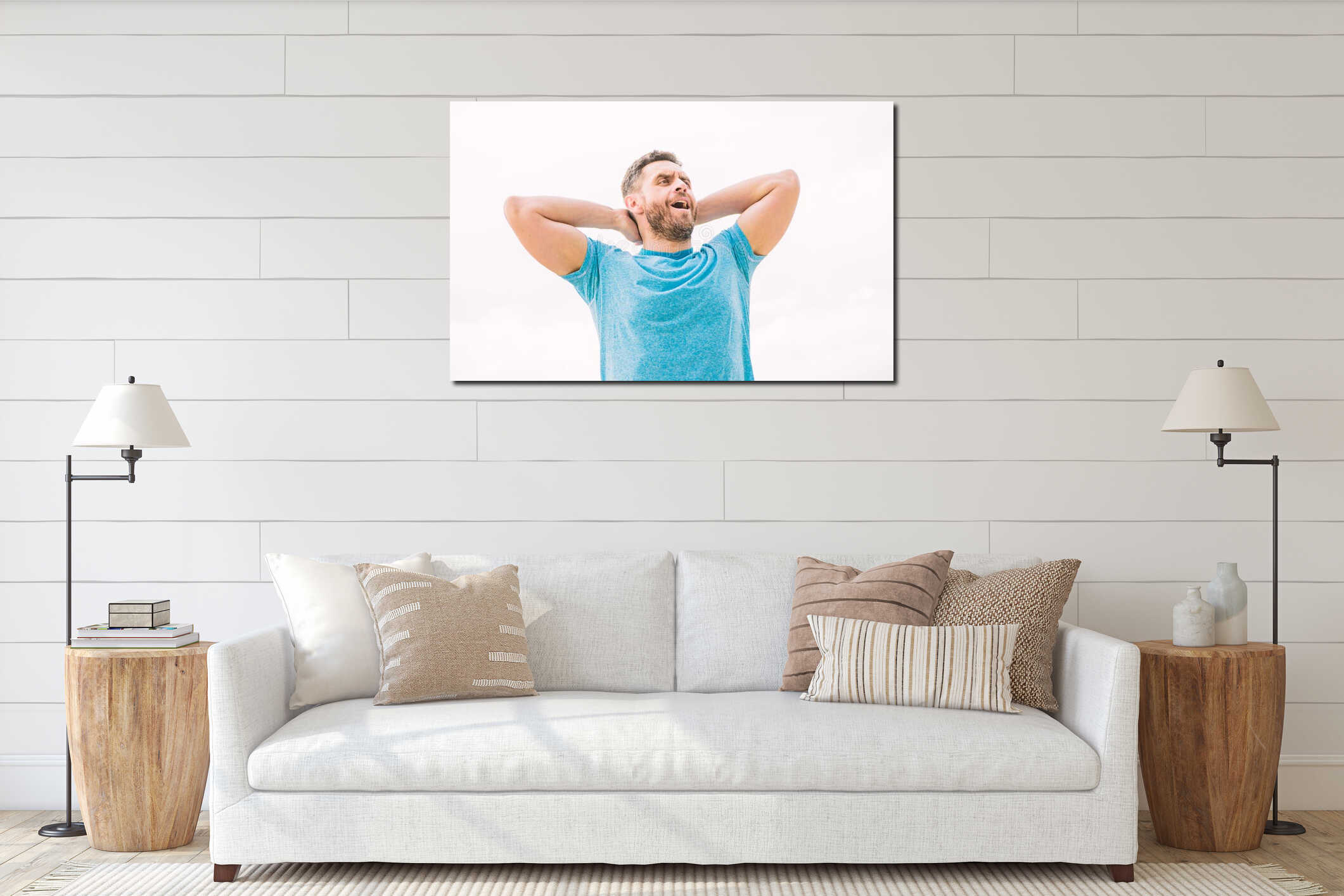 Canvas hanging interior mockup