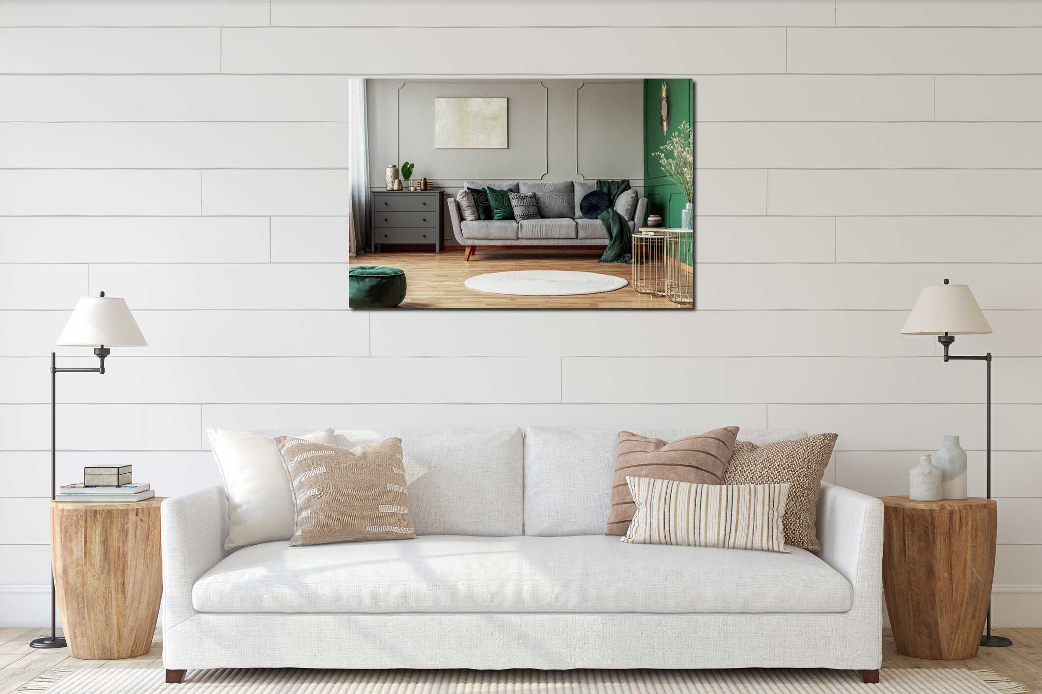 Canvas hanging interior mockup