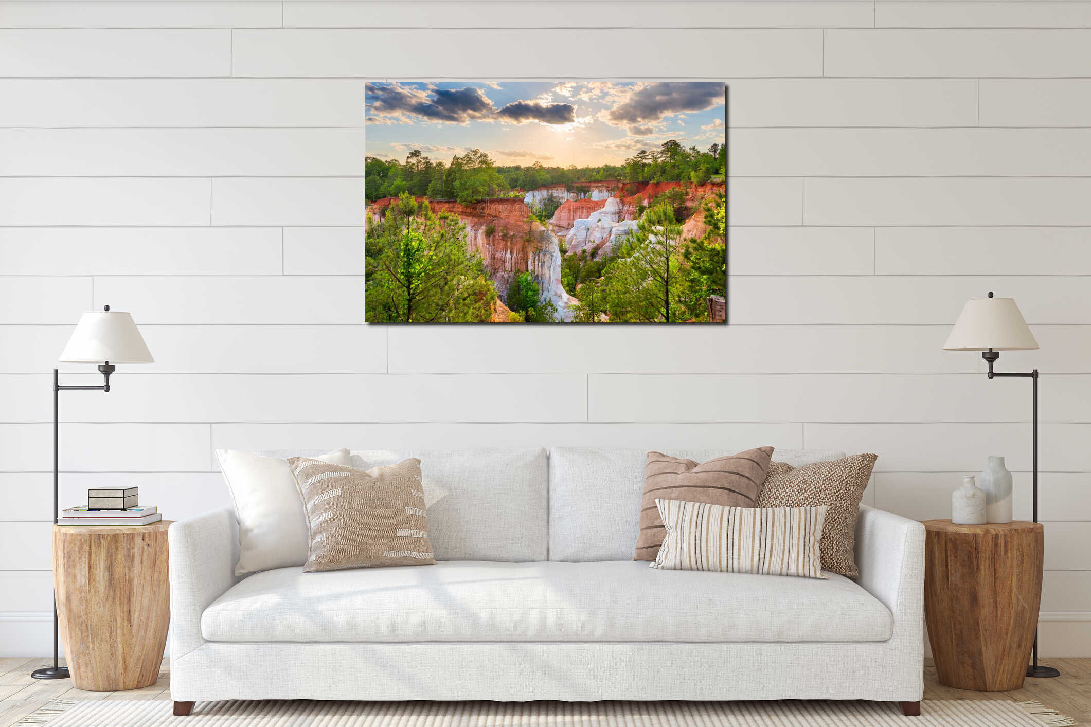 Canvas hanging interior mockup