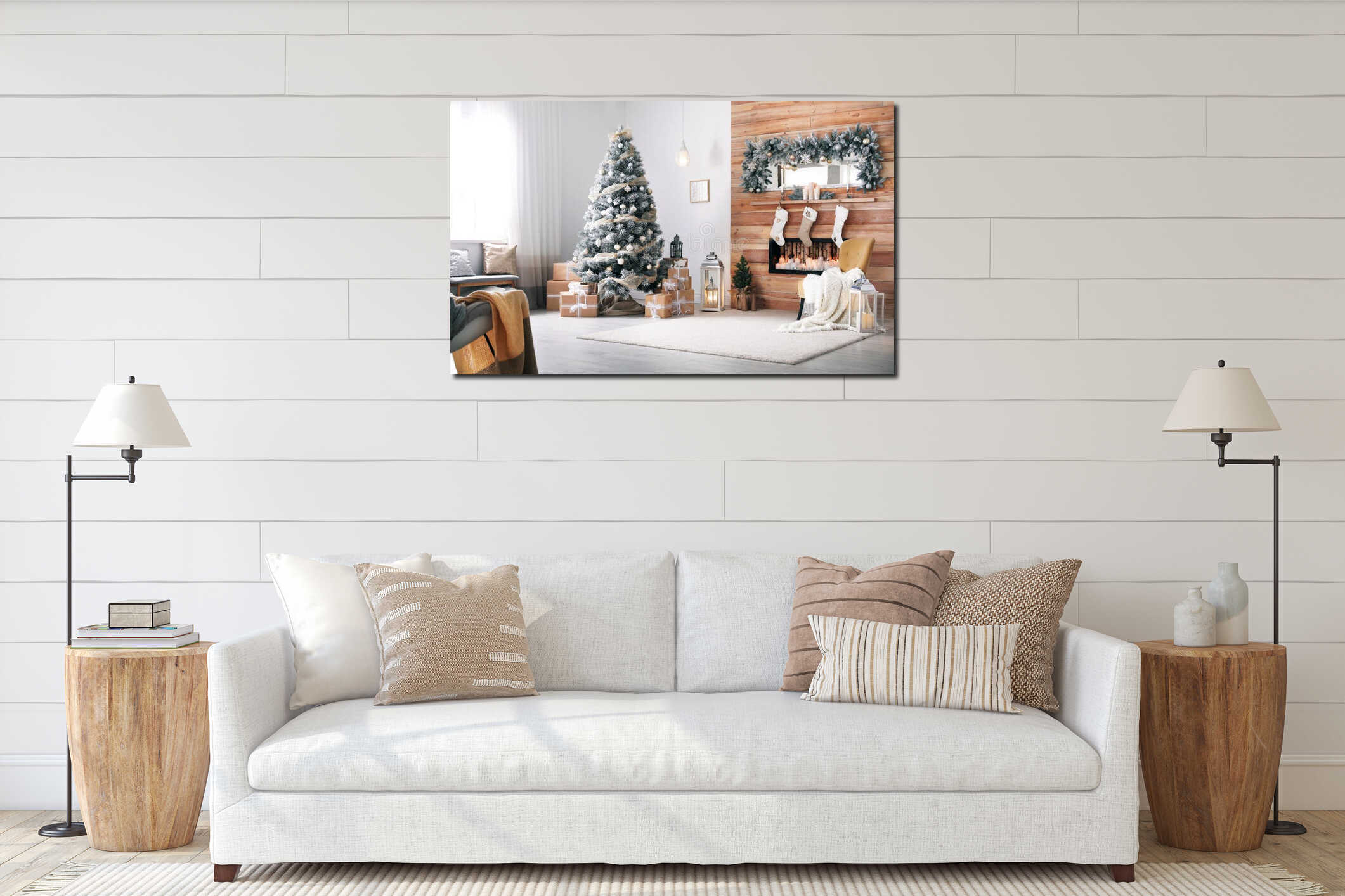 Canvas hanging interior mockup