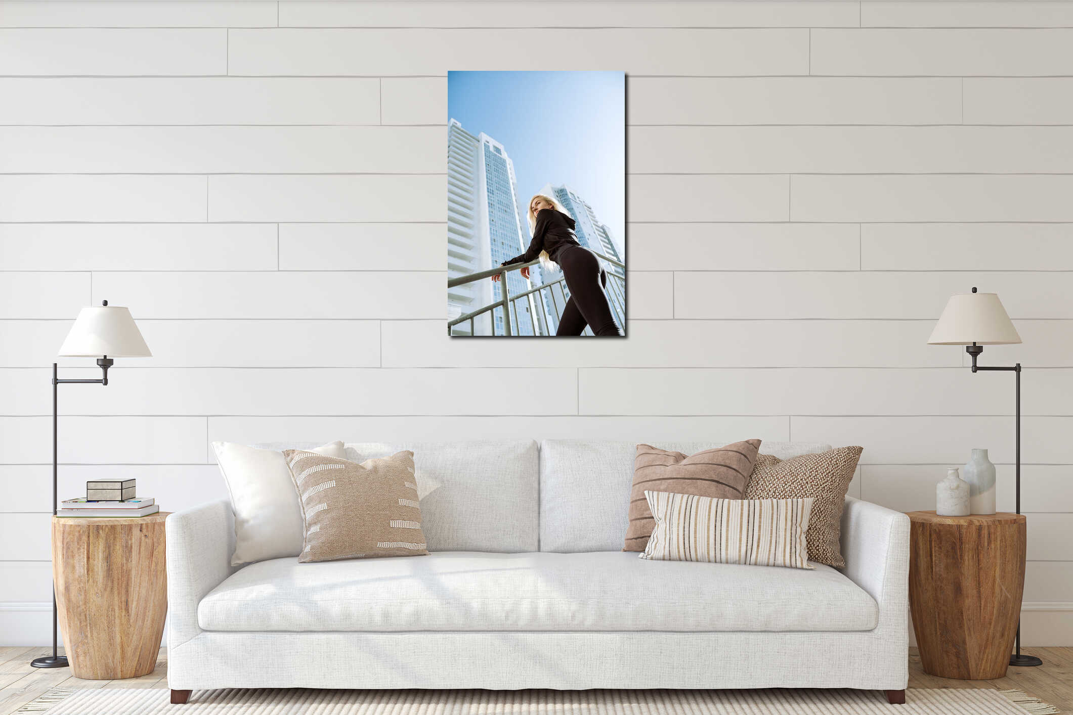 Canvas hanging interior mockup