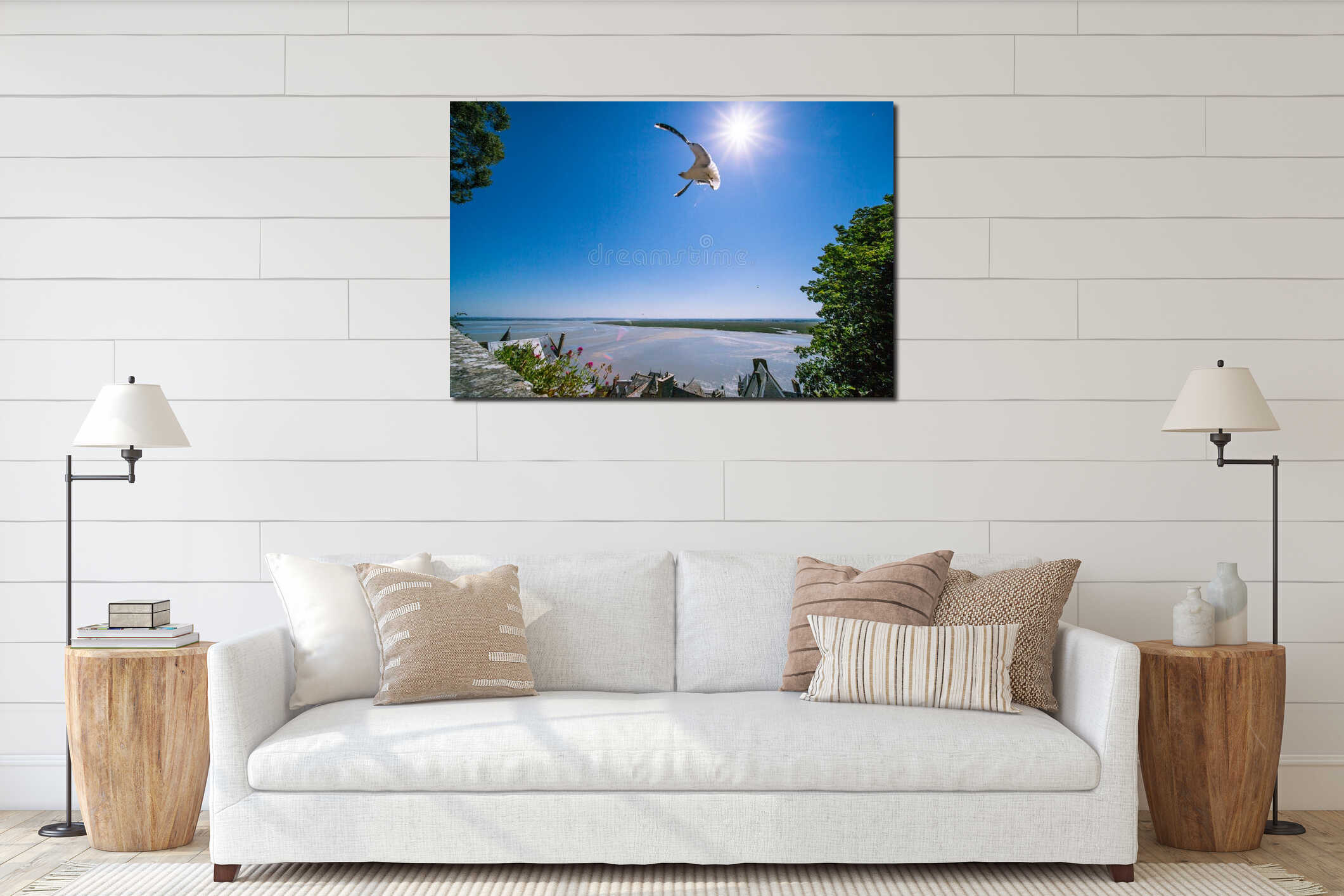 Canvas hanging interior mockup