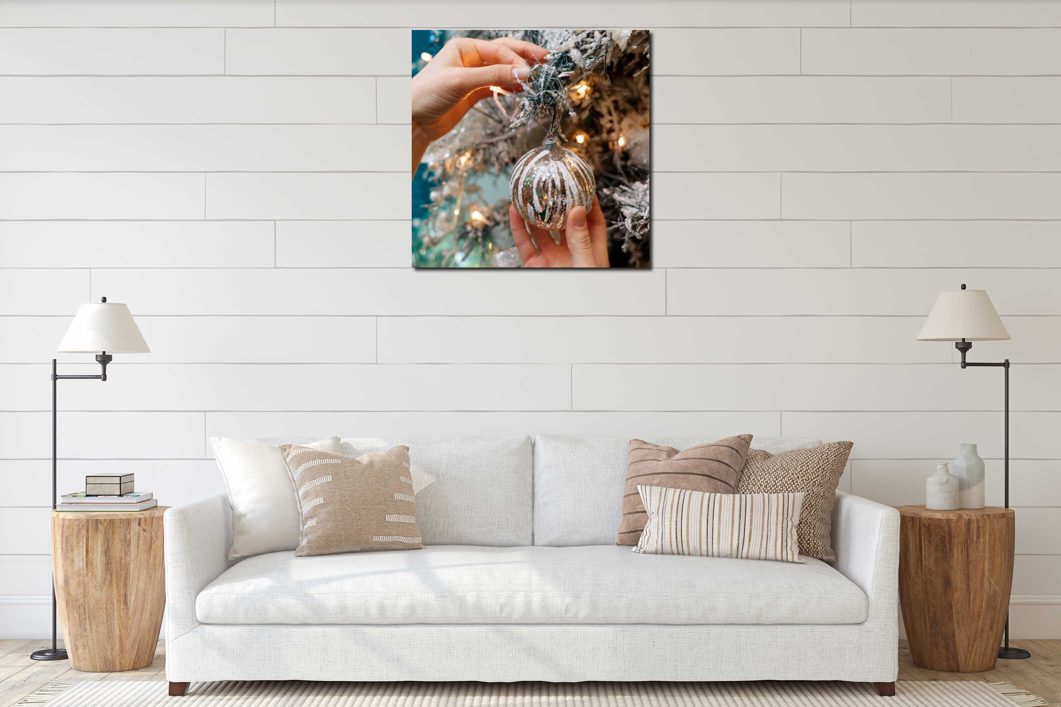 Canvas hanging interior mockup
