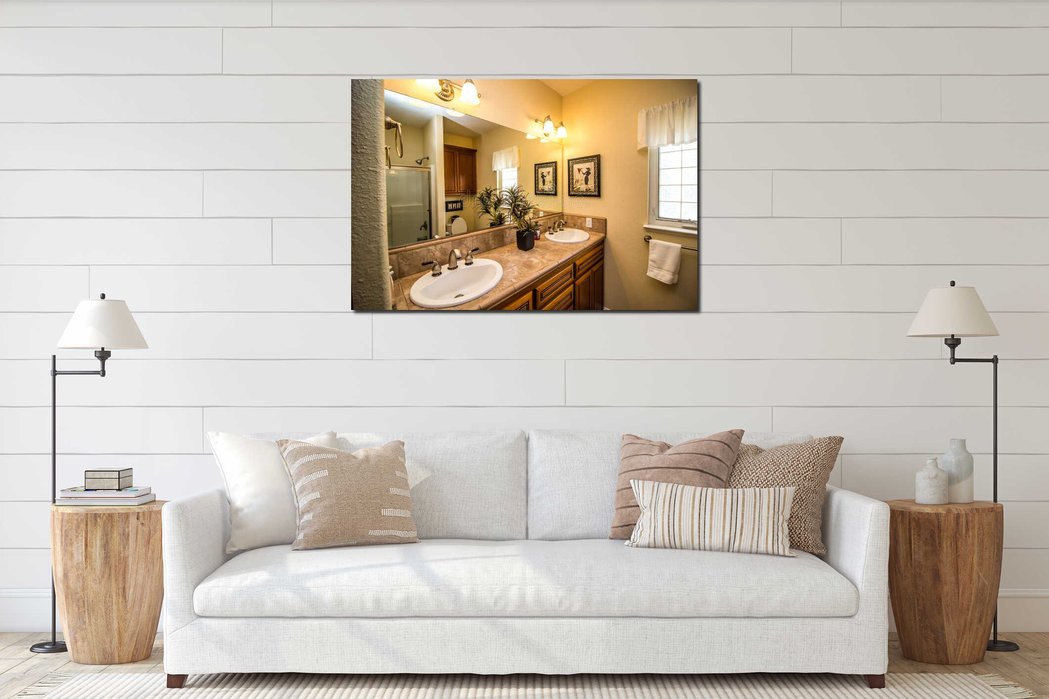 Canvas hanging interior mockup