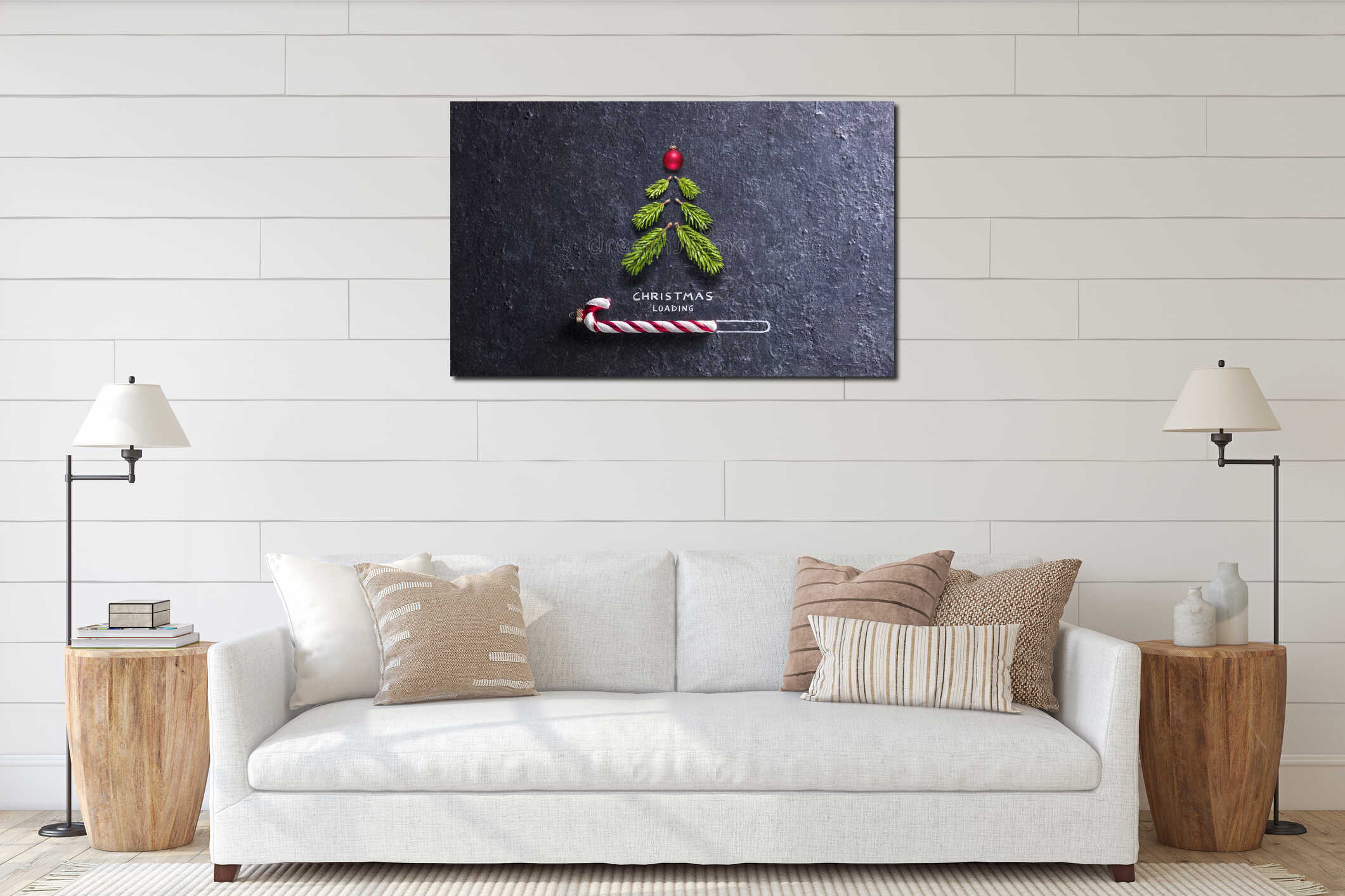 Canvas hanging interior mockup
