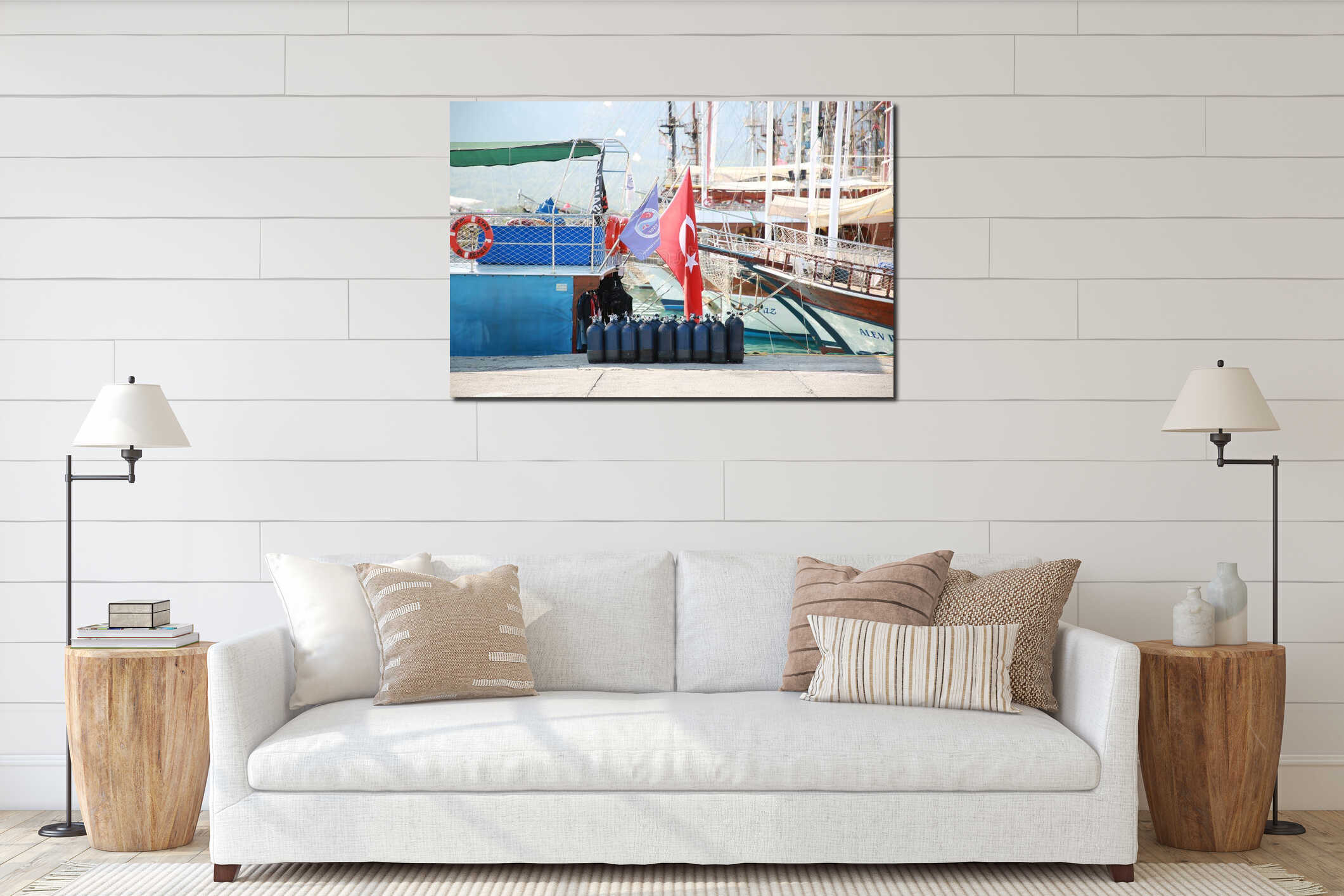 Canvas hanging interior mockup