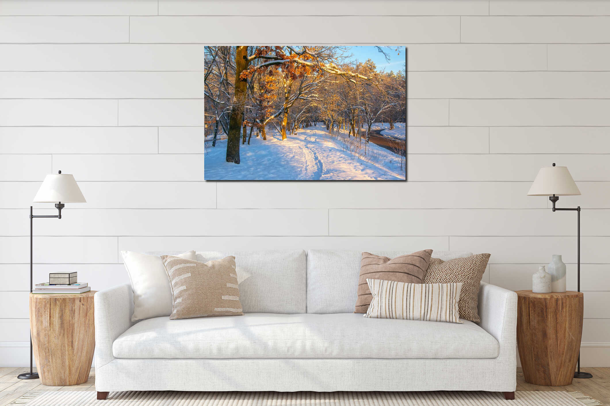 Canvas hanging interior mockup