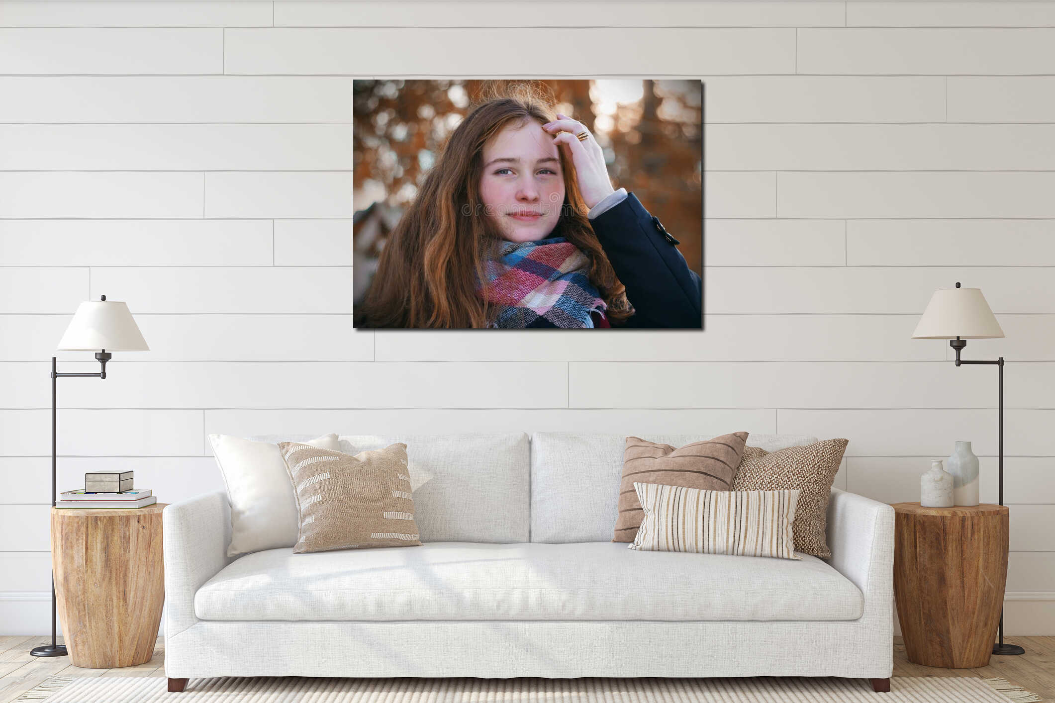 Canvas hanging interior mockup