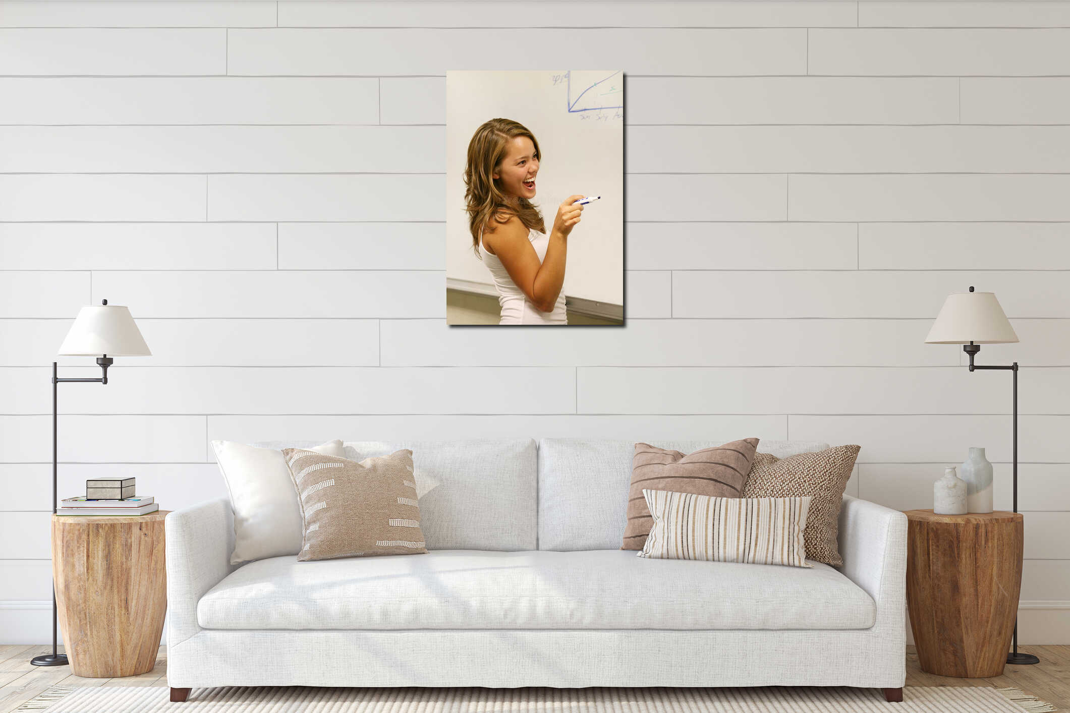 Canvas hanging interior mockup