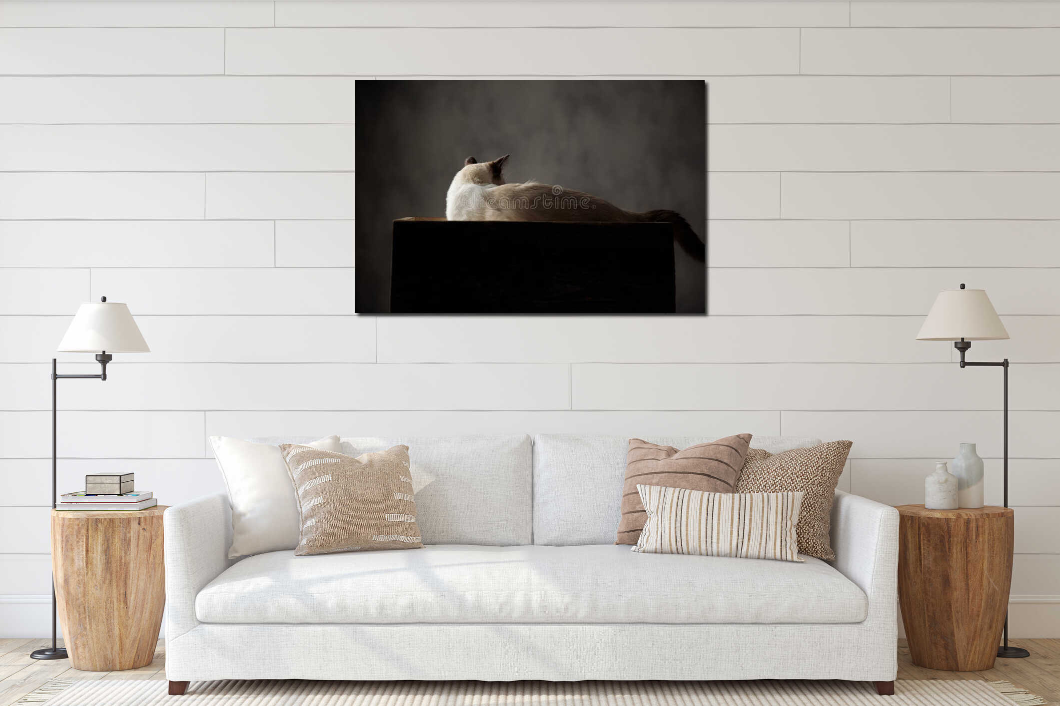 Canvas hanging interior mockup