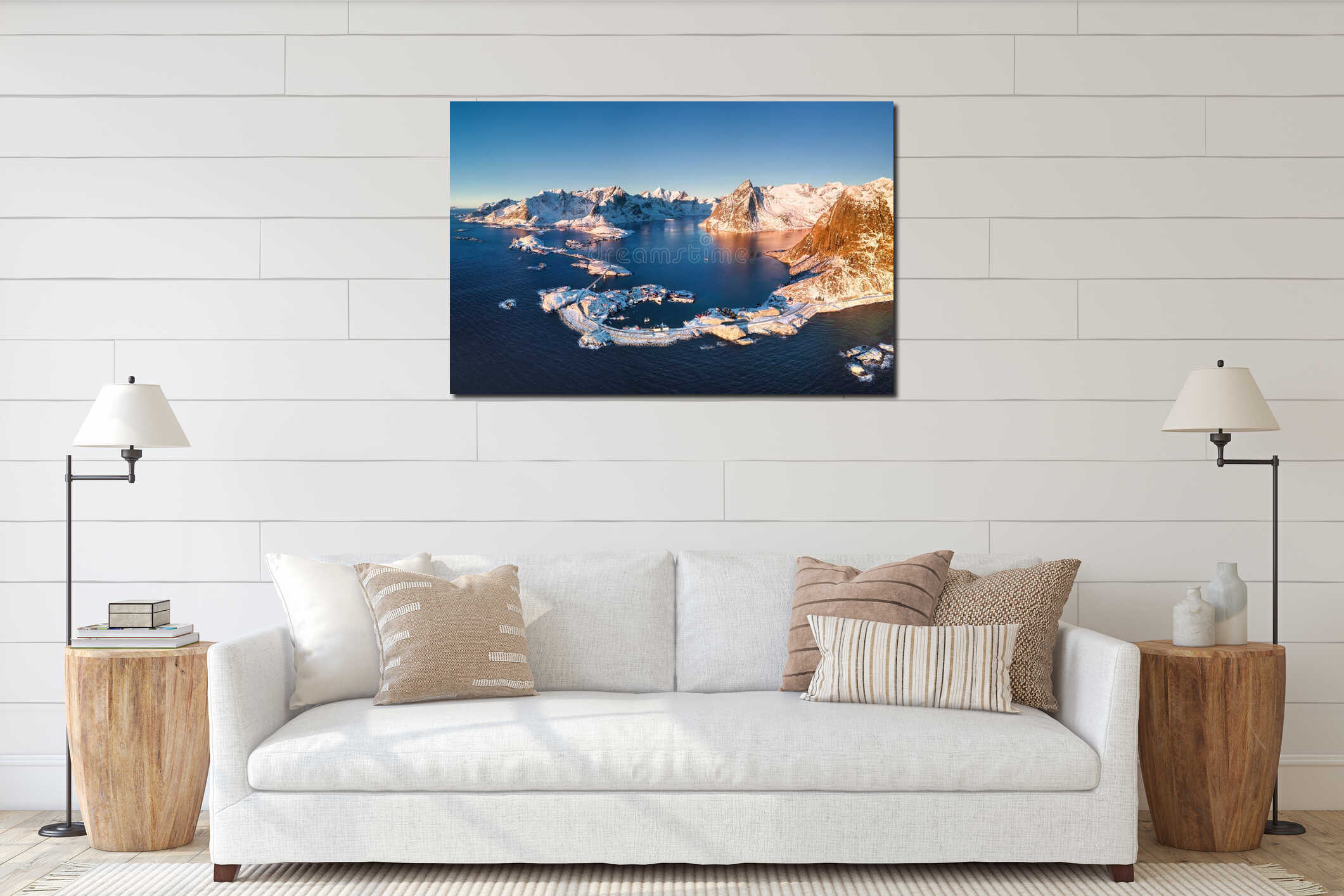 Canvas hanging interior mockup
