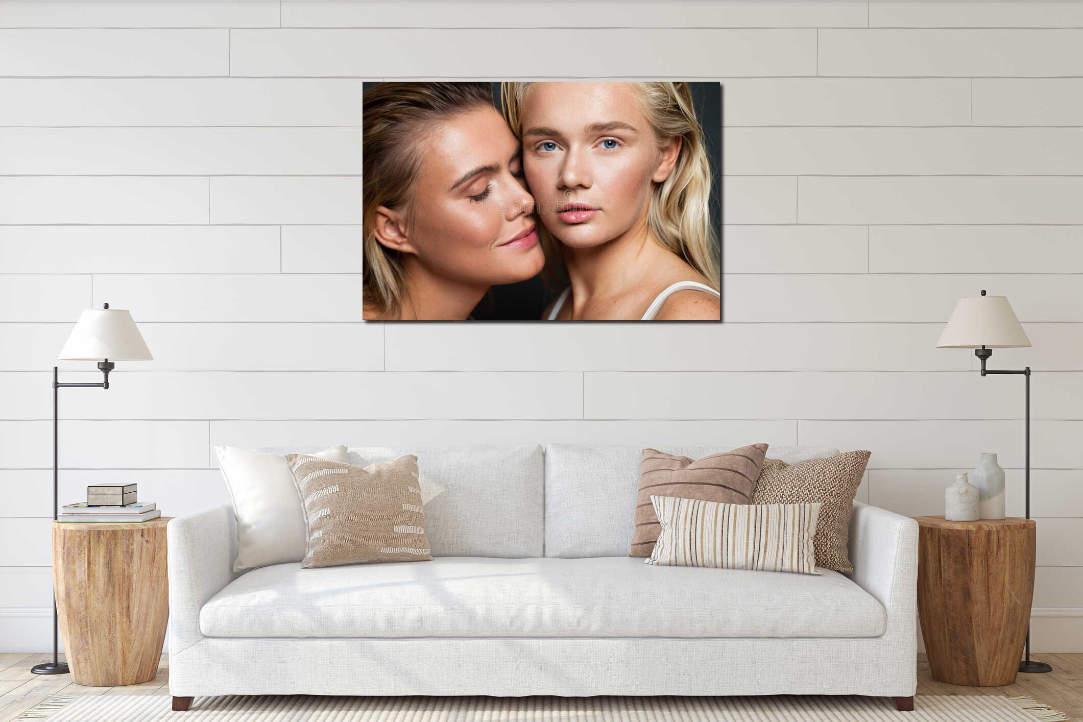 Canvas hanging interior mockup