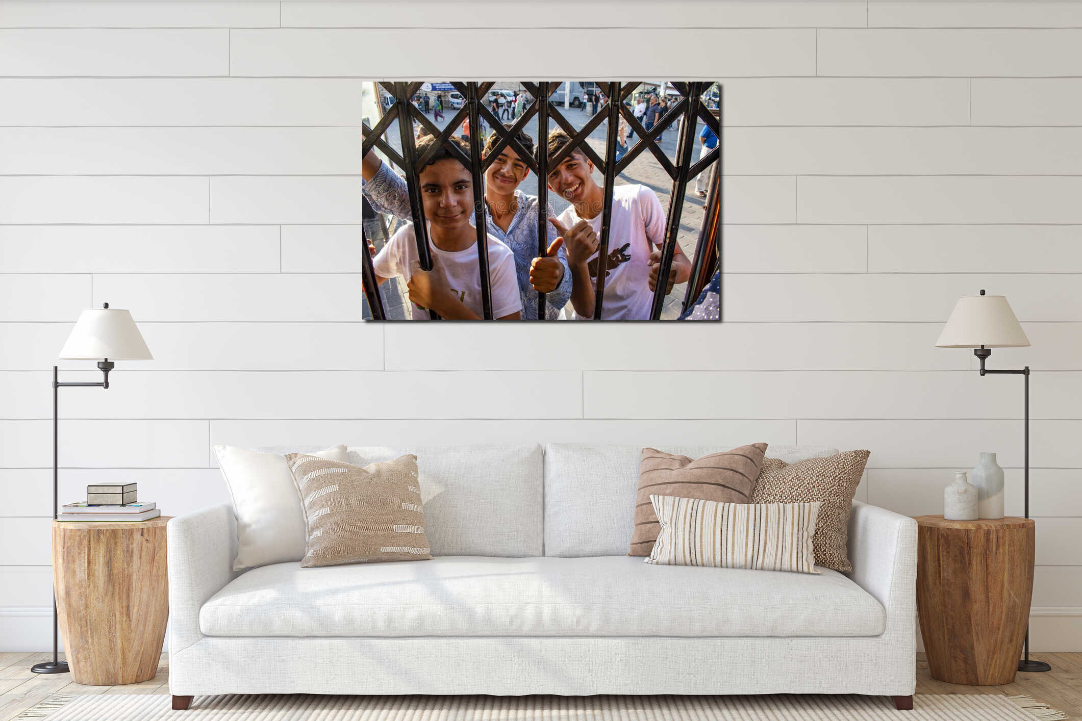 Canvas hanging interior mockup