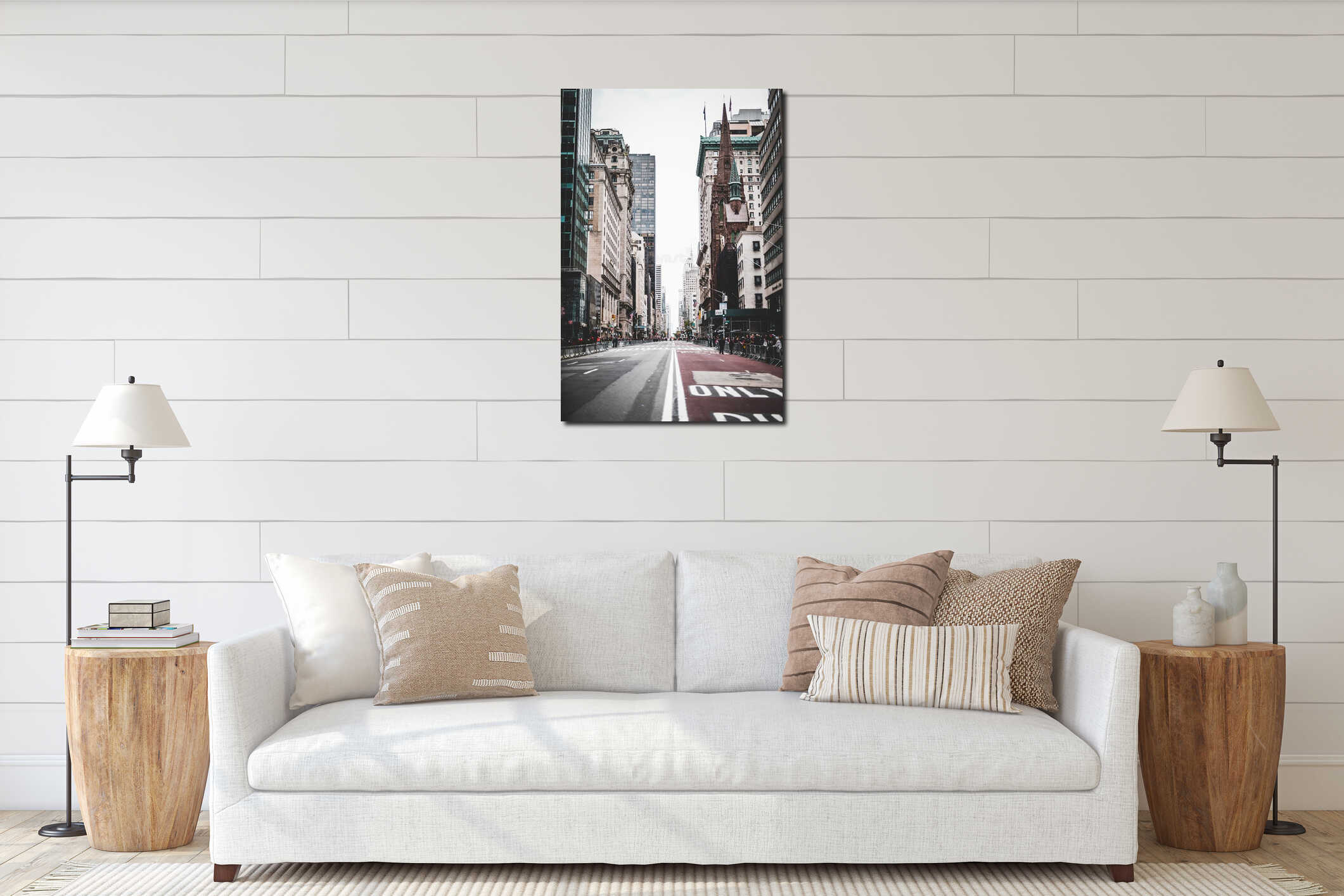 Canvas hanging interior mockup