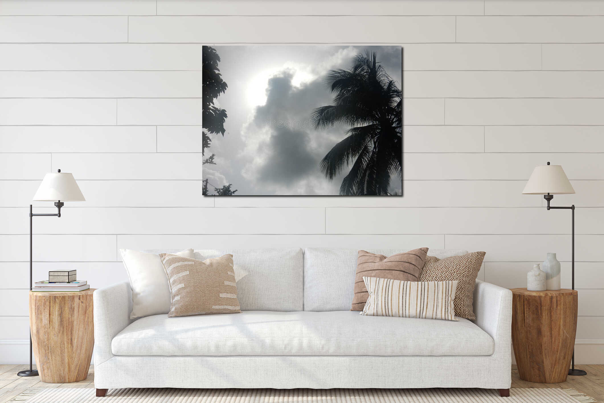 Canvas hanging interior mockup