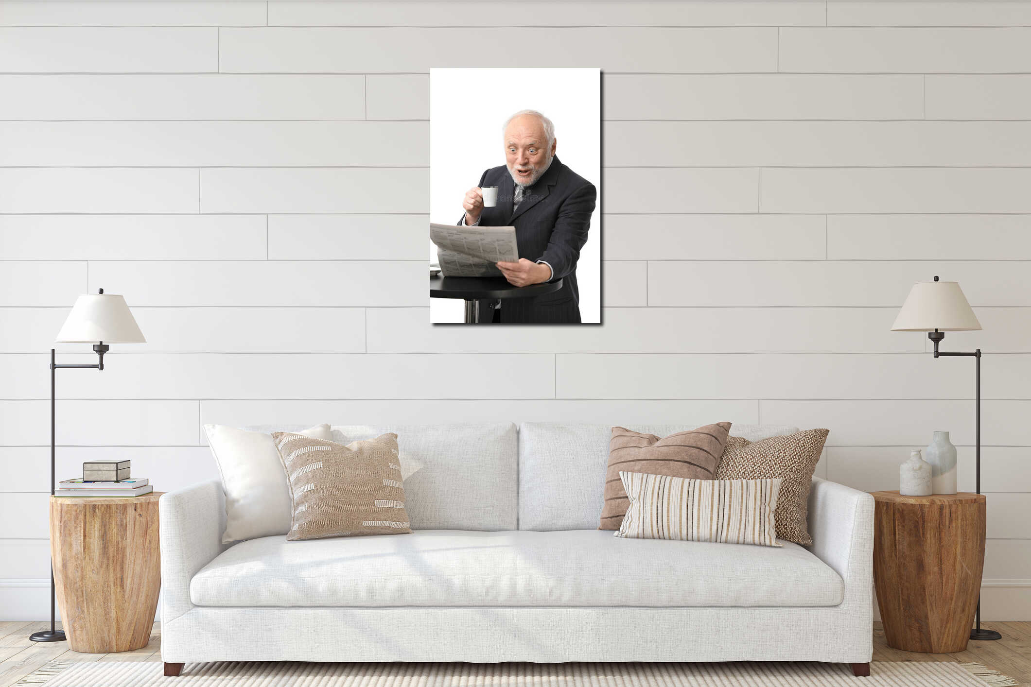 Canvas hanging interior mockup