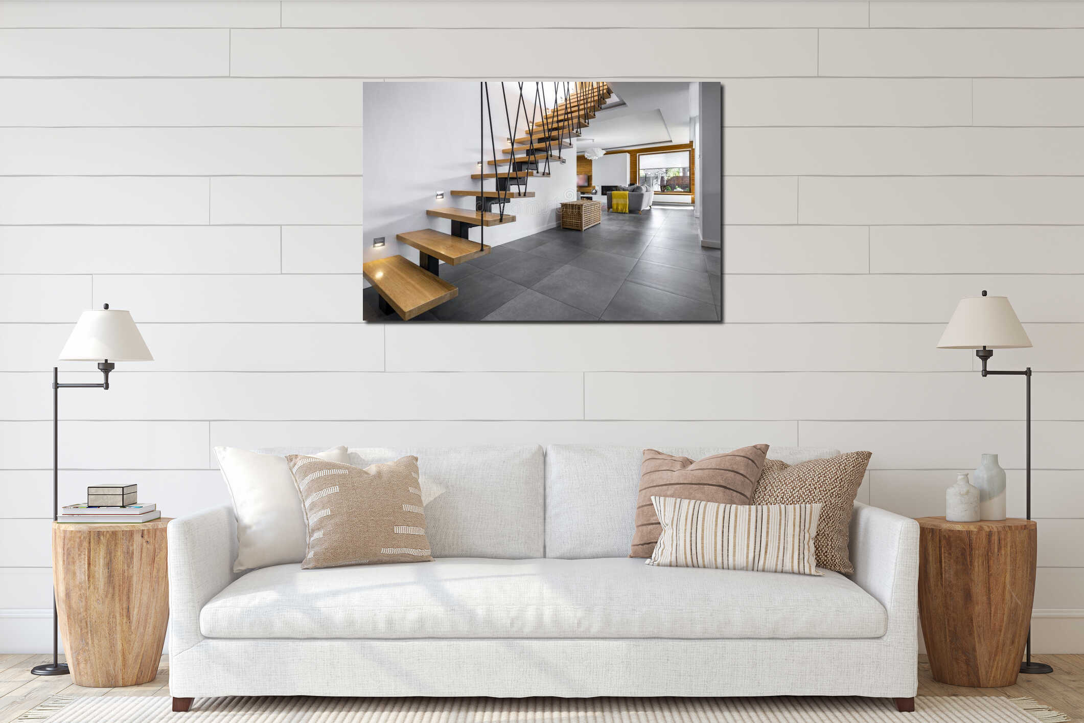Canvas hanging interior mockup