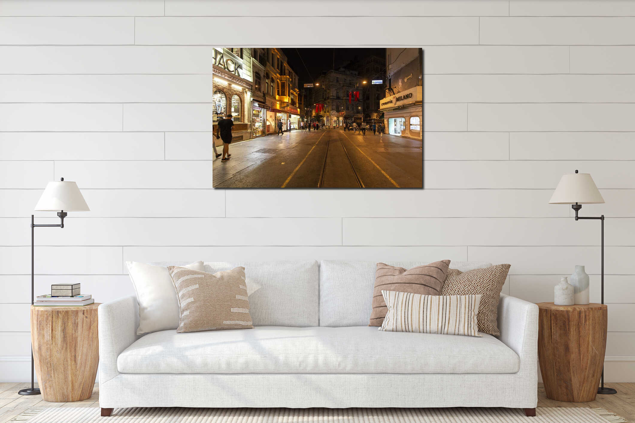 Canvas hanging interior mockup