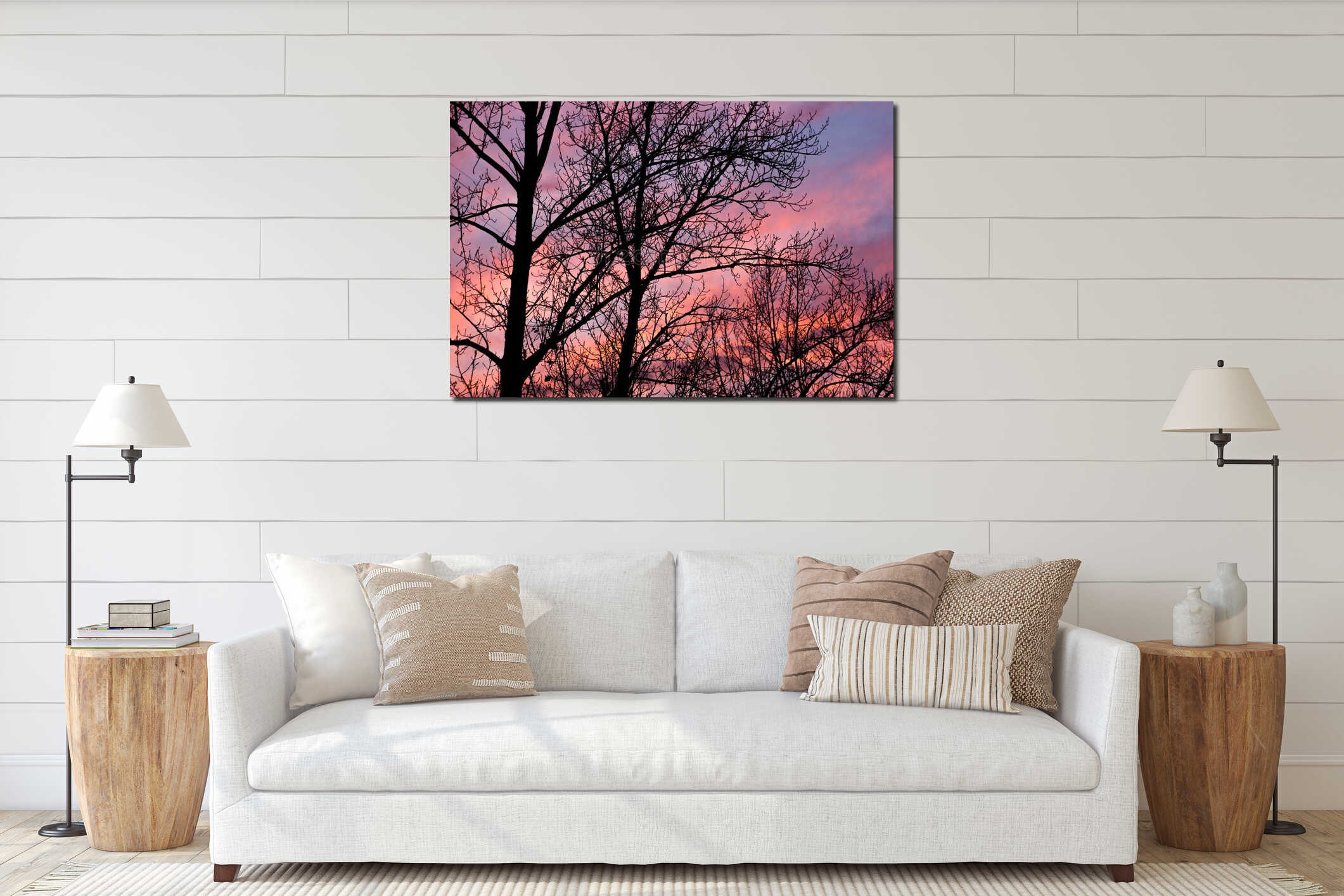 Canvas hanging interior mockup
