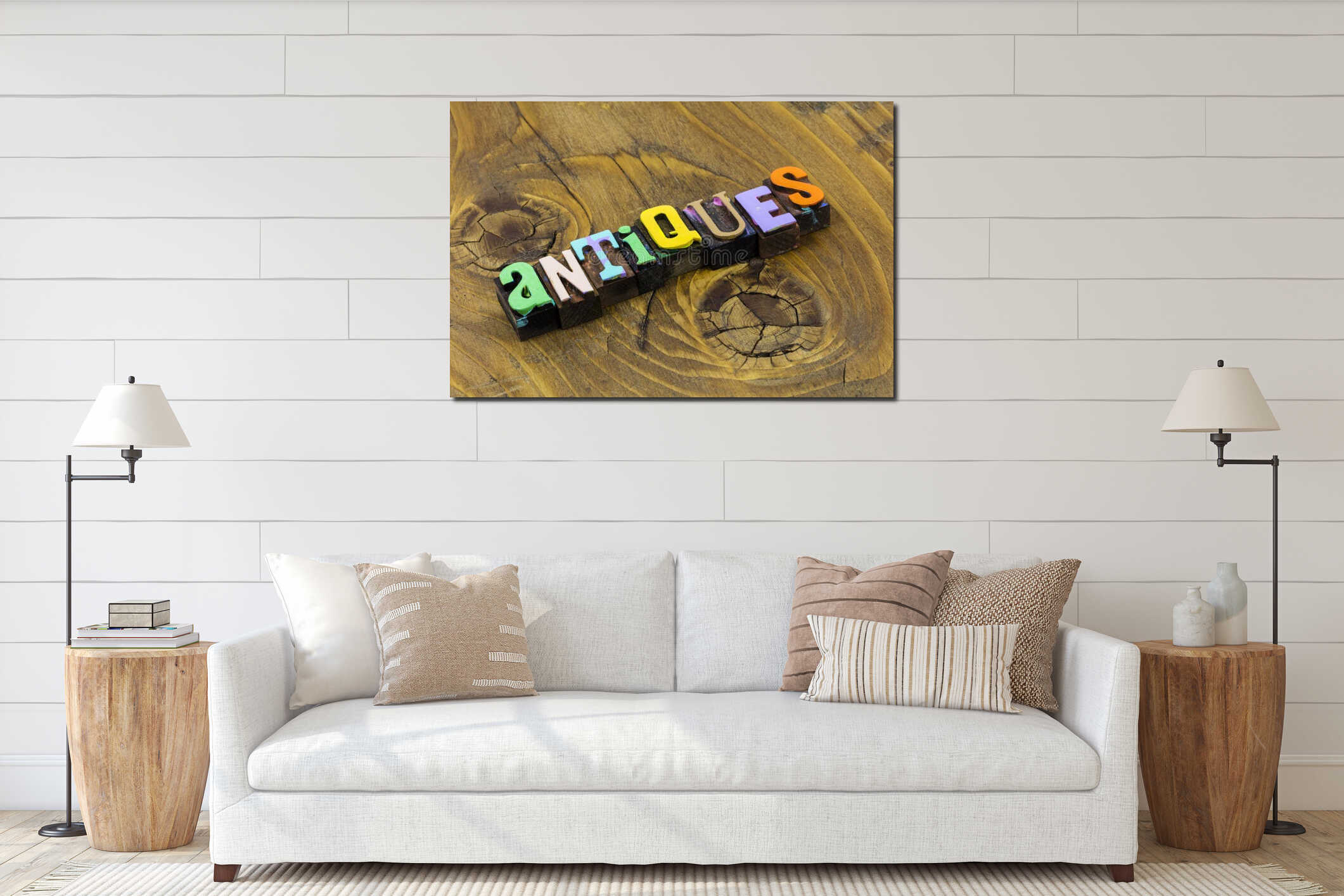 Canvas hanging interior mockup