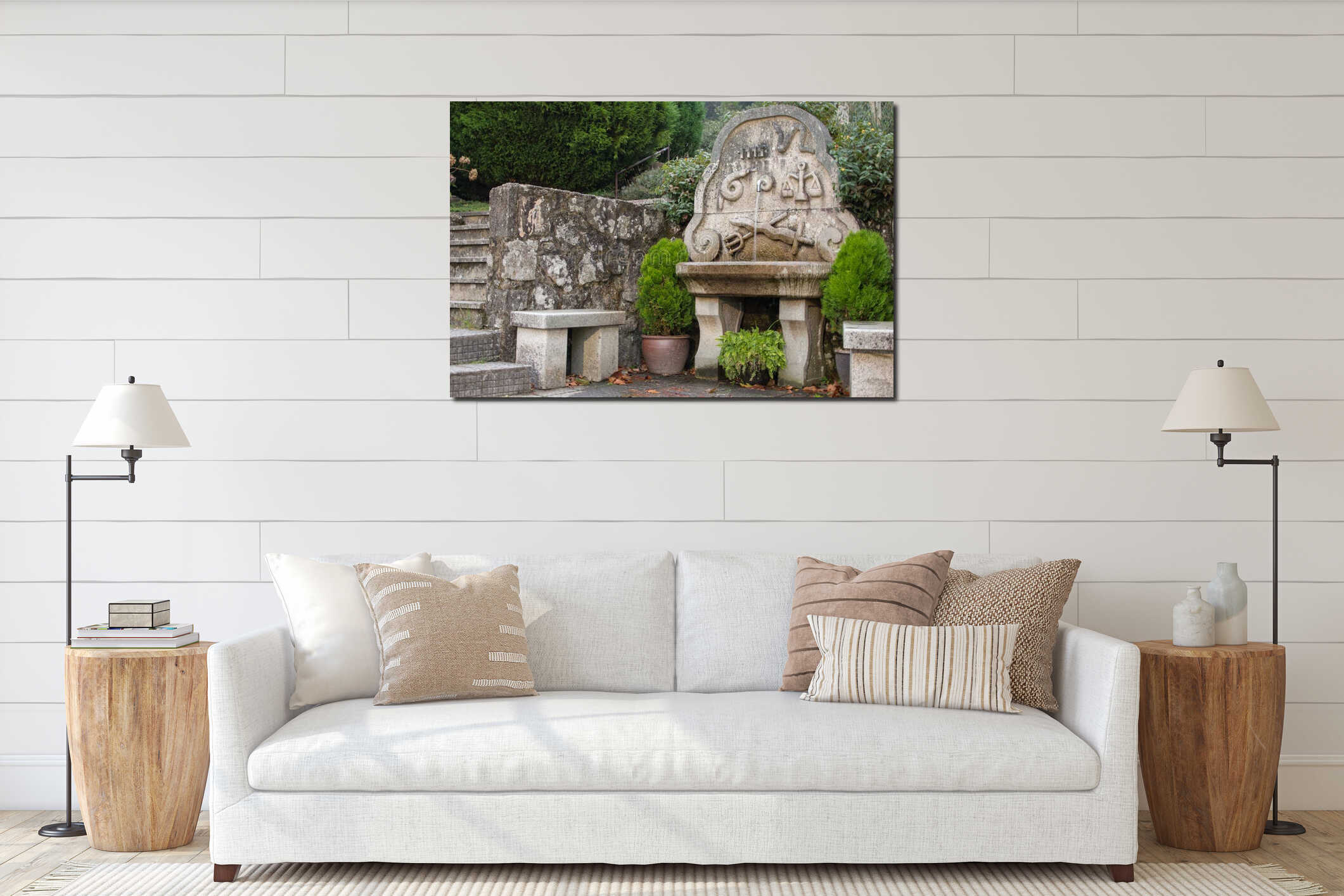 Canvas hanging interior mockup