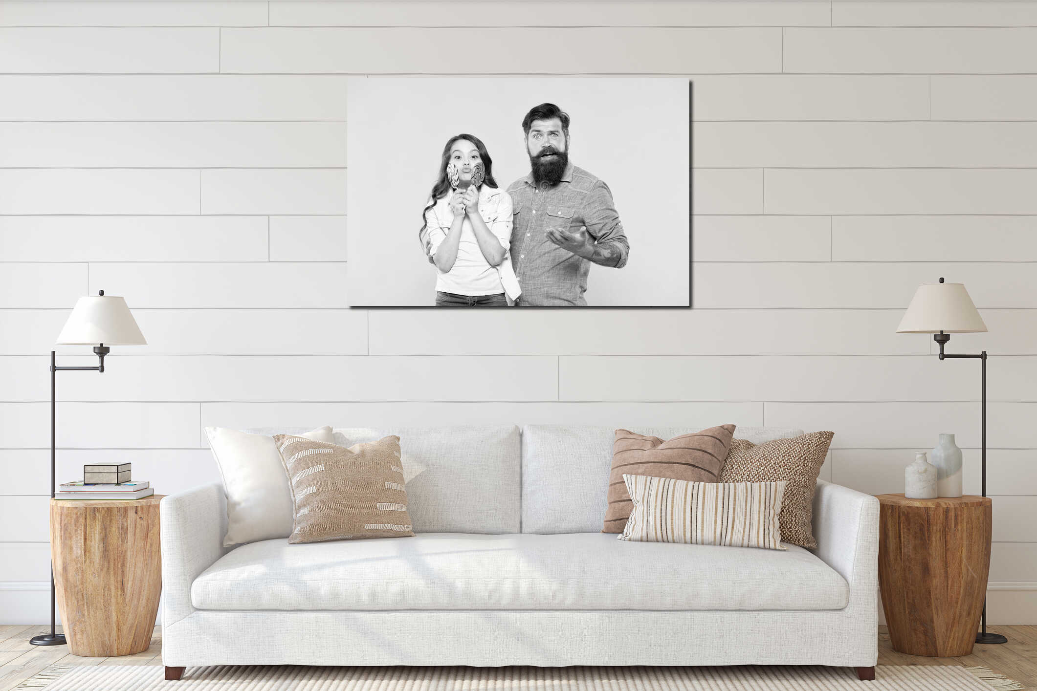 Canvas hanging interior mockup